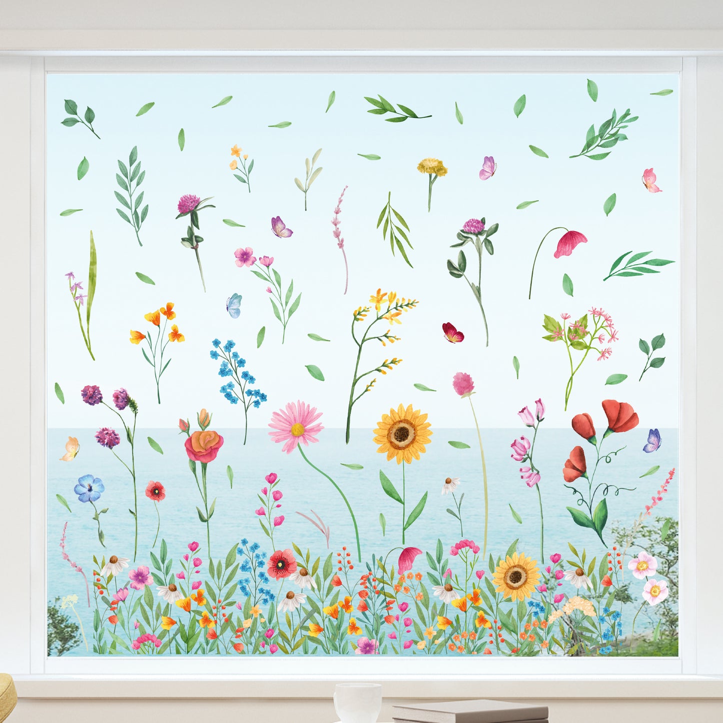 WSW6011 - Watercolour Wildflower Meadow Window Clings