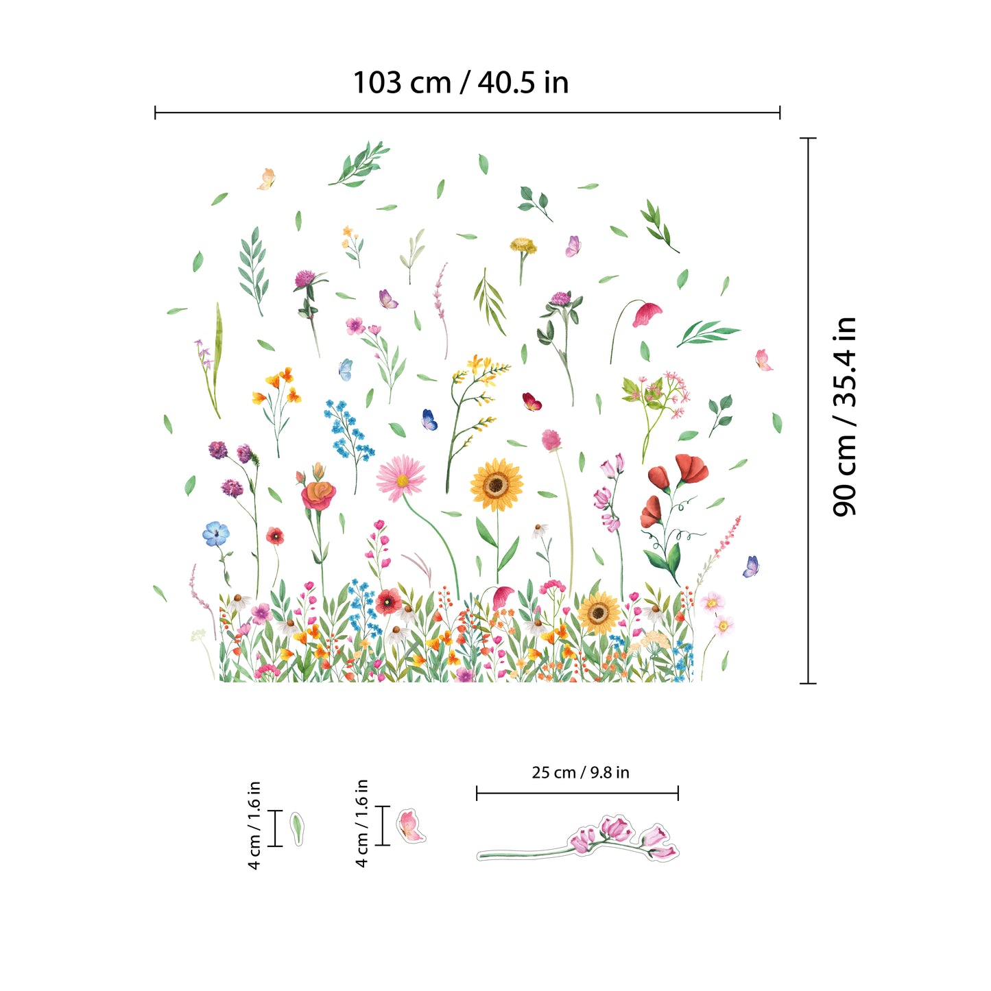 WSW6011 - Watercolour Wildflower Meadow Window Clings