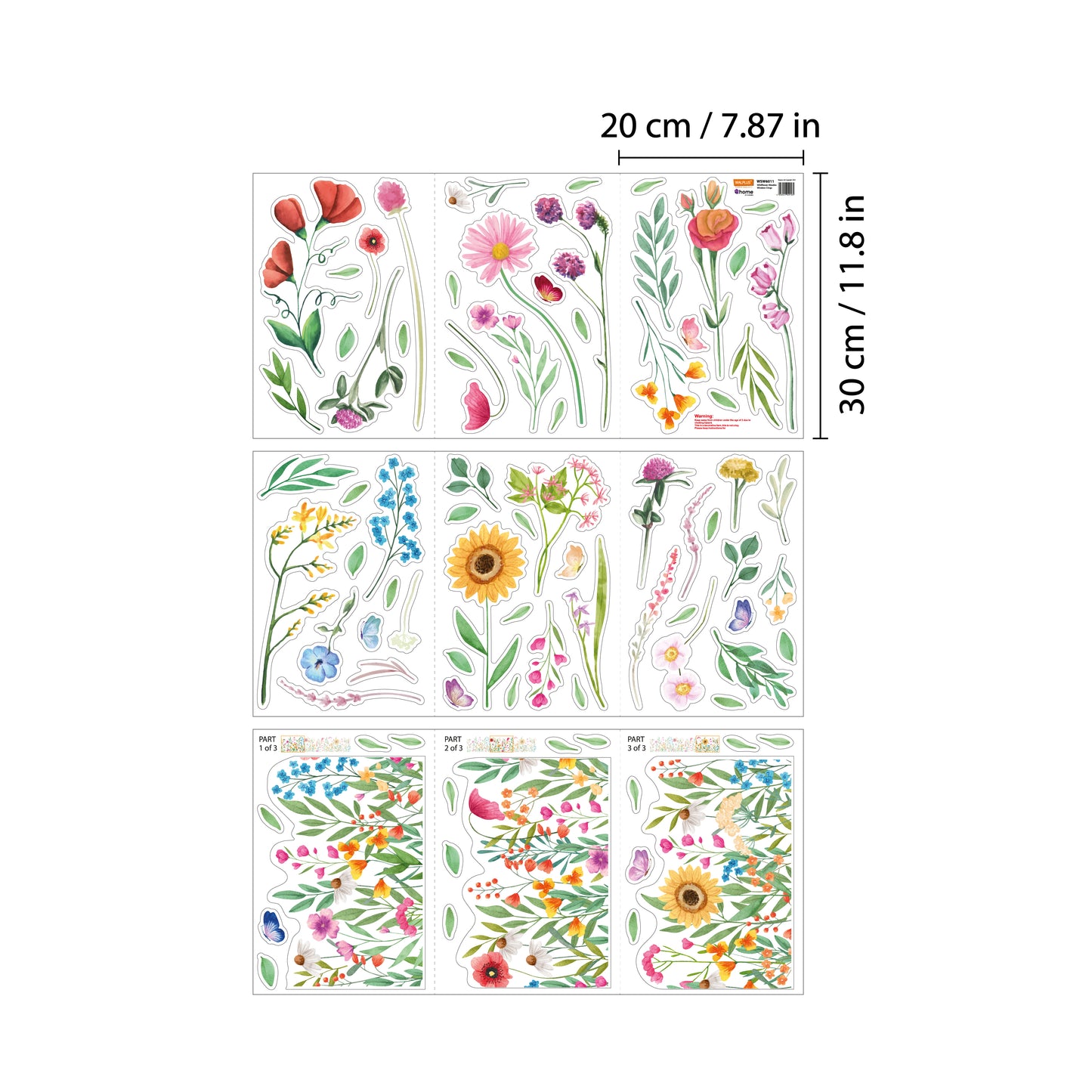 WSW6011 - Watercolour Wildflower Meadow Window Clings