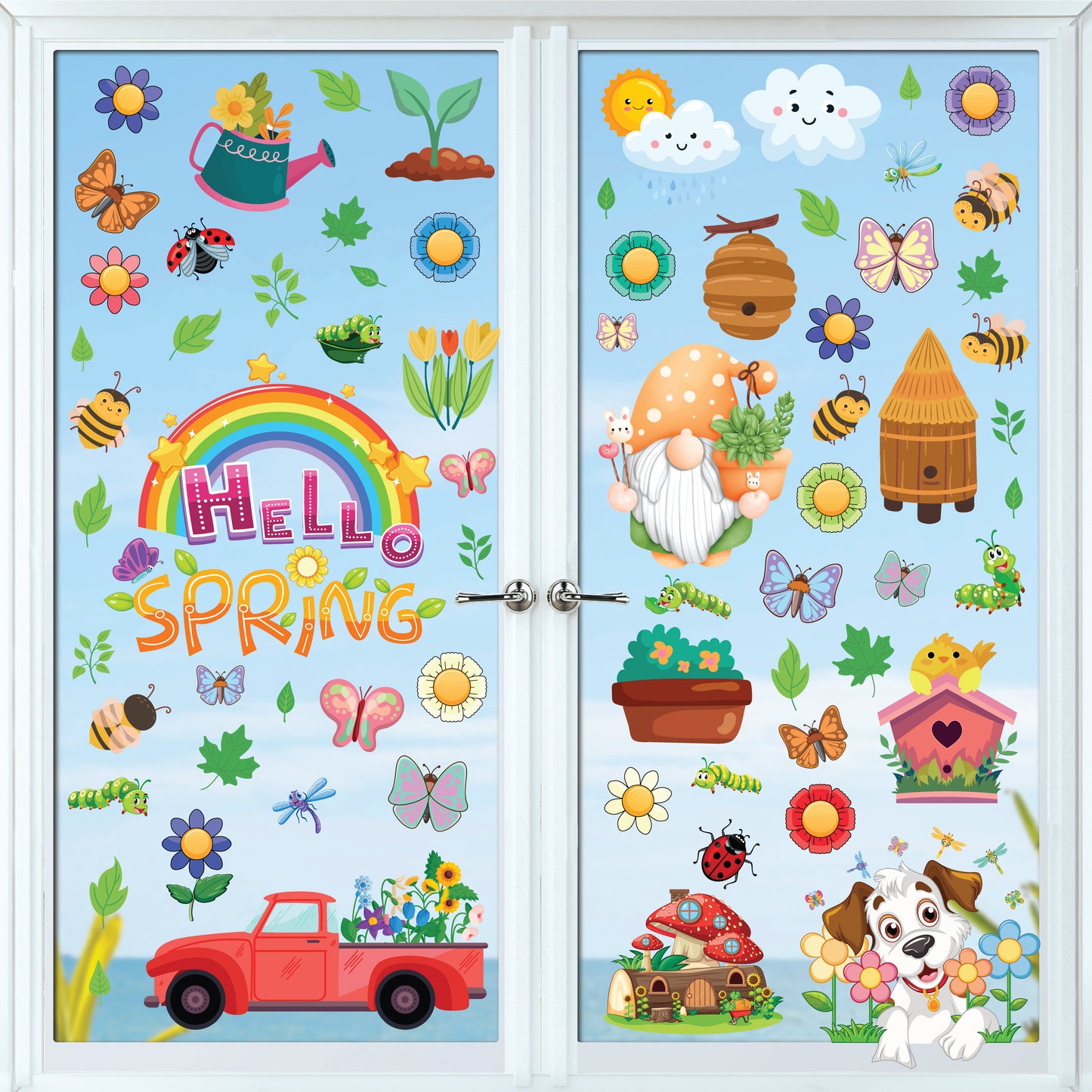 WSW6021 - Cute Spring Vector For Kids Window Clings