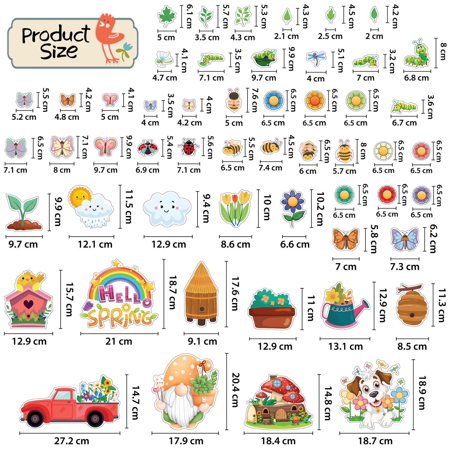 WSW6021 - Cute Spring Vector For Kids Window Clings