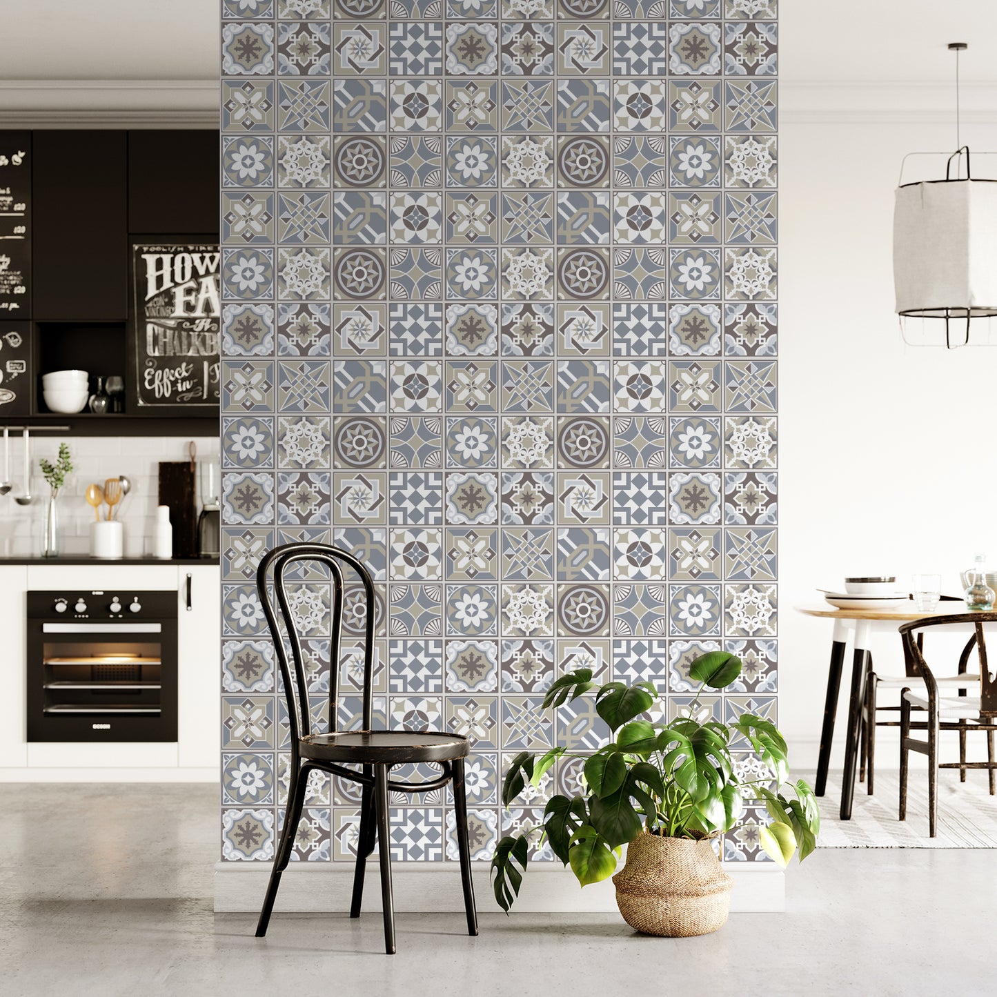 WT1502 - Limestone Spanish Tiles Wall Stickers - 15 cm x 15 cm - 24 pcs.