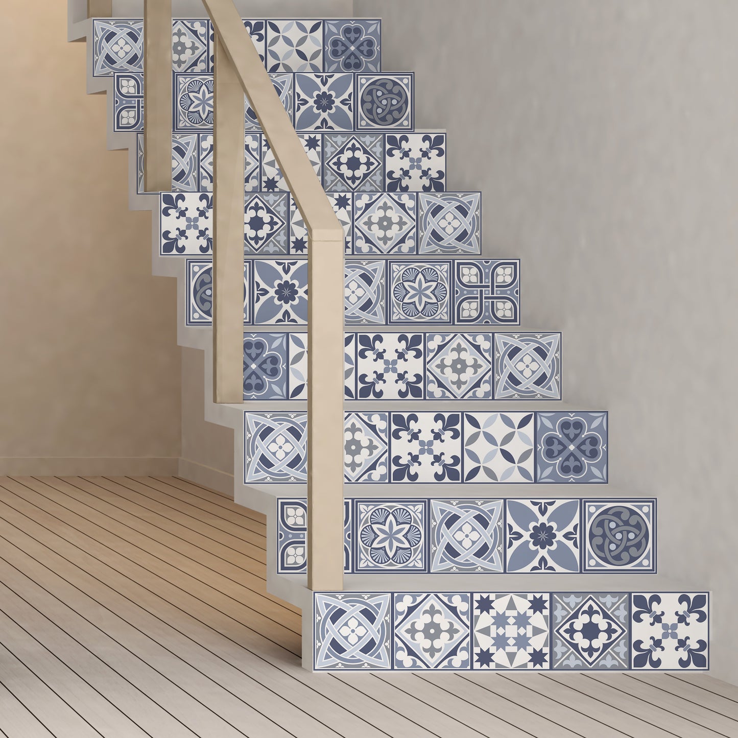 WT1503 - Lisbon Blue Tiles Wall Stickers - 15 cm x 15 cm - 24 pcs.