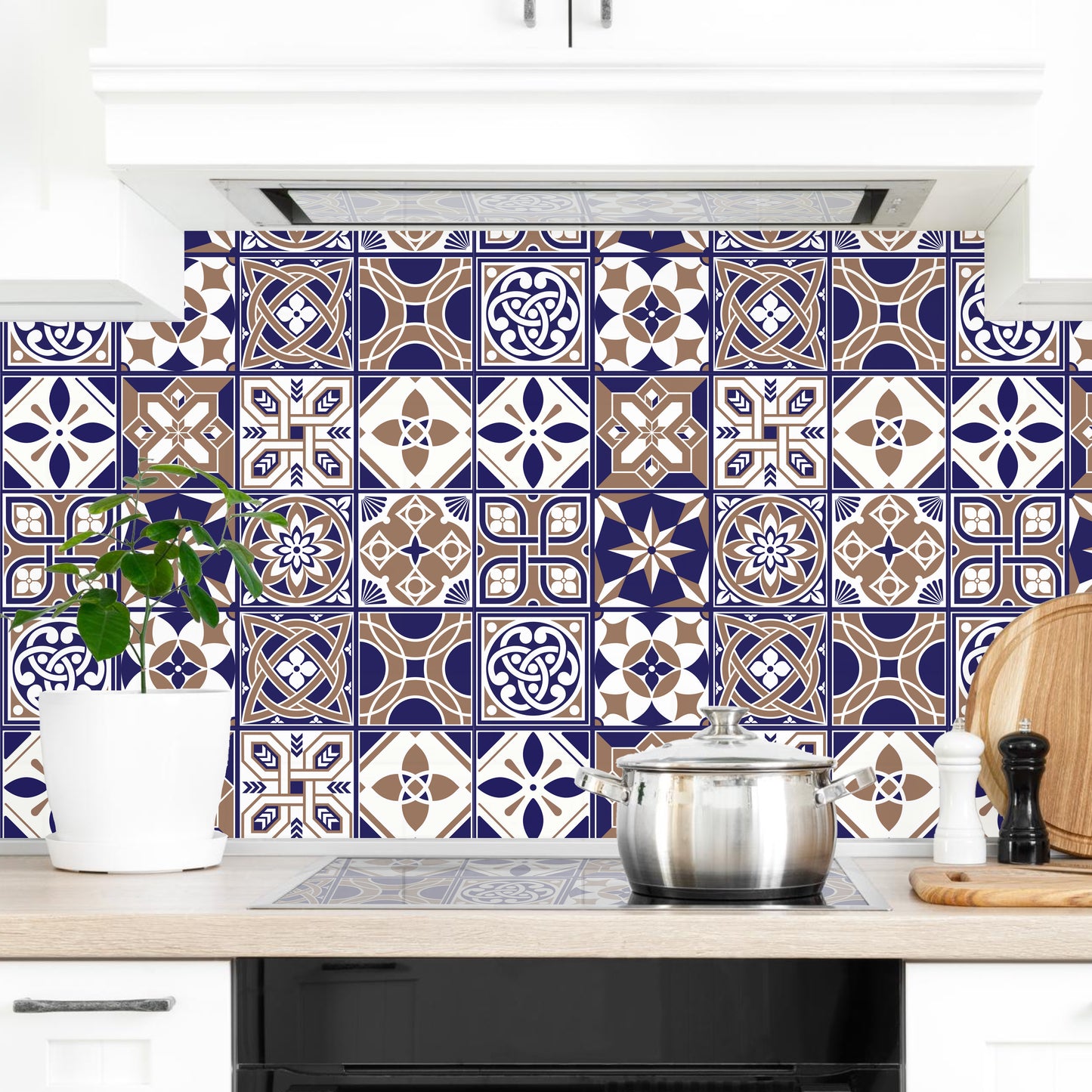 WT1507 - Royal Tiles Wall Stickers - 15 cm x 15 cm - 24 pcs.