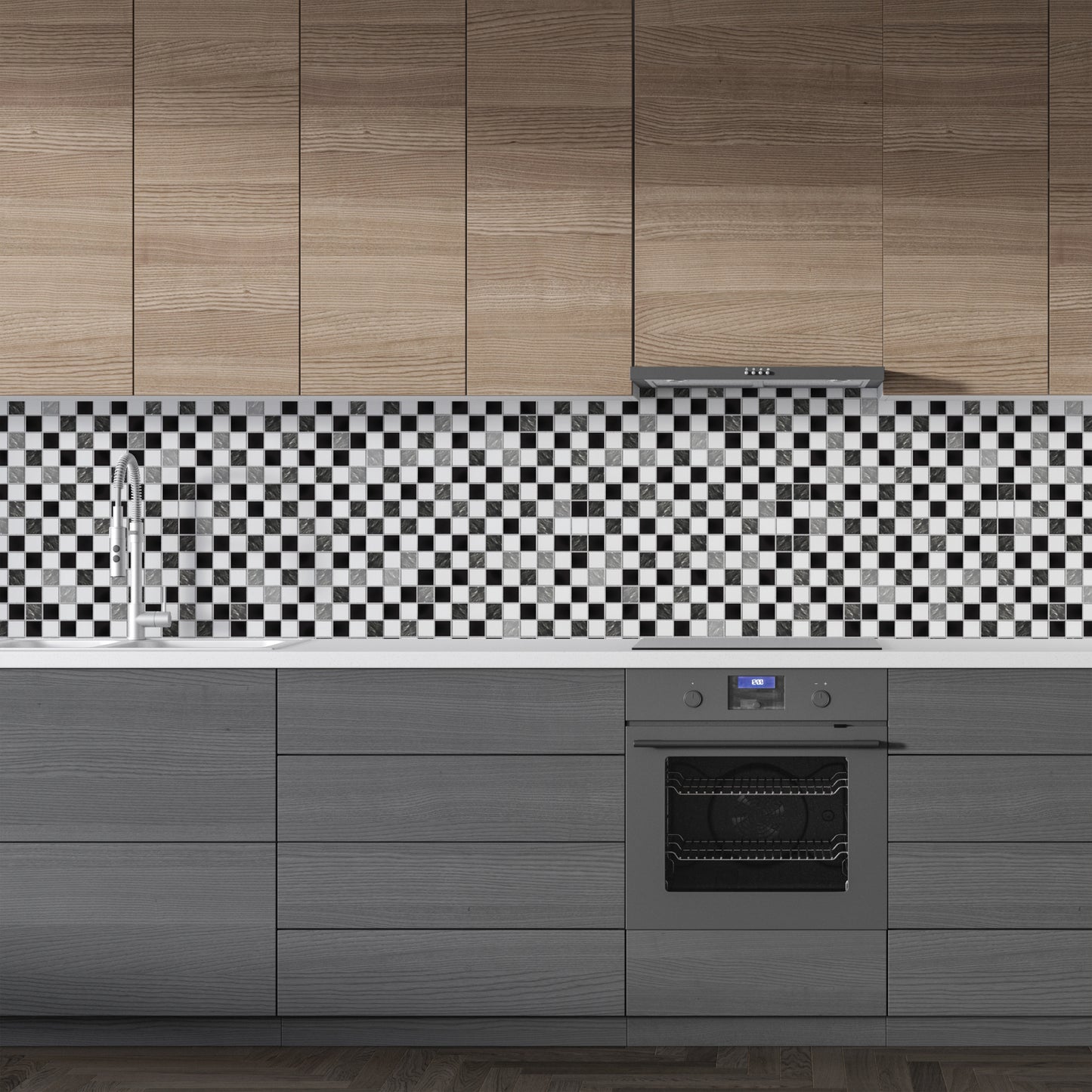 WT1530 - Small Marble Mosaic Tiles Wall Stickers - 15 cm x 15 cm - 24 pcs.
