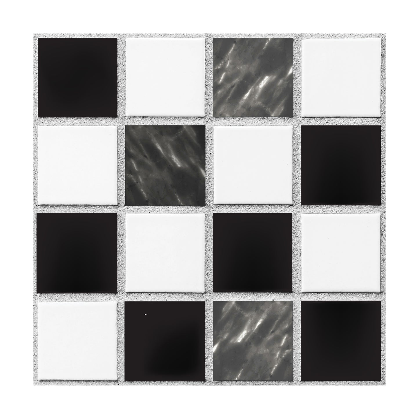 WT1530 - Small Marble Mosaic Tiles Wall Stickers - 15 cm x 15 cm - 24 pcs.