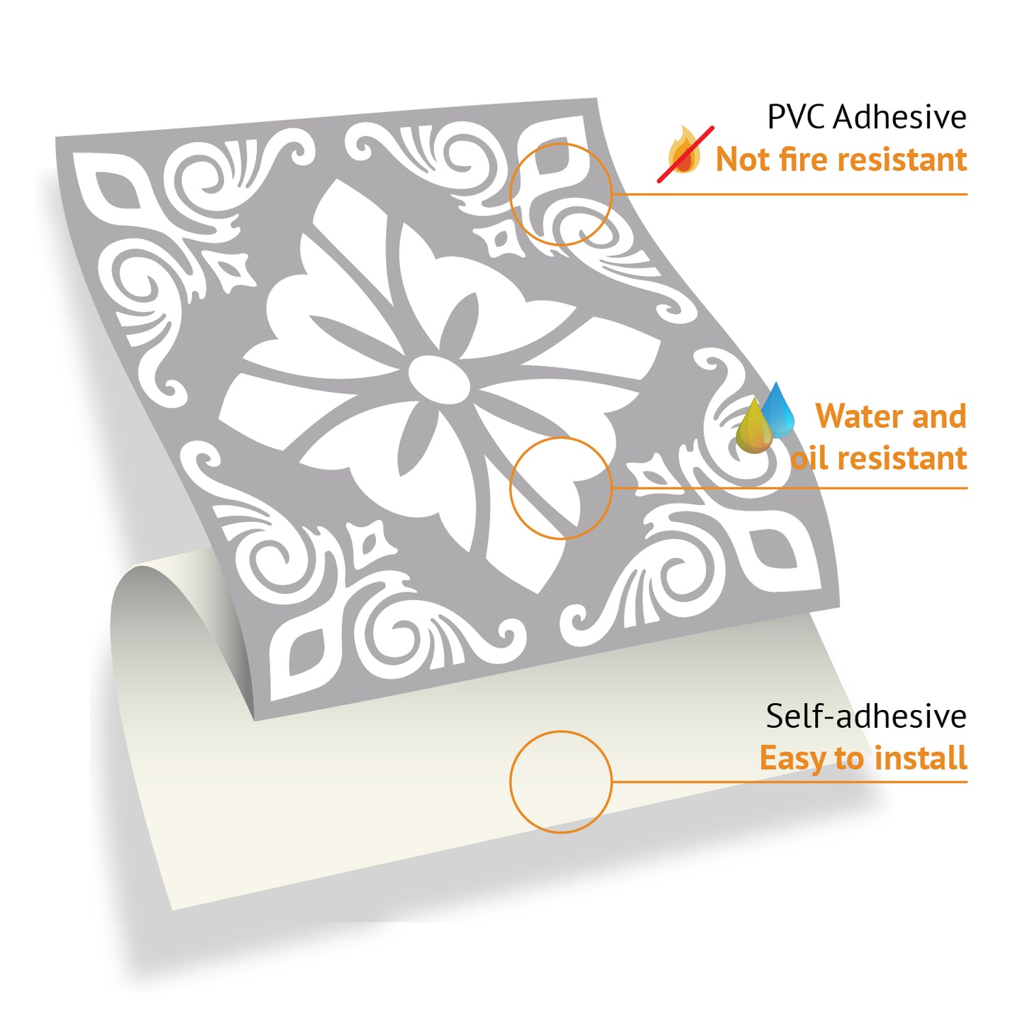 WT1556Y - Two Tone Grey Color Tile STicker - 24 pcs