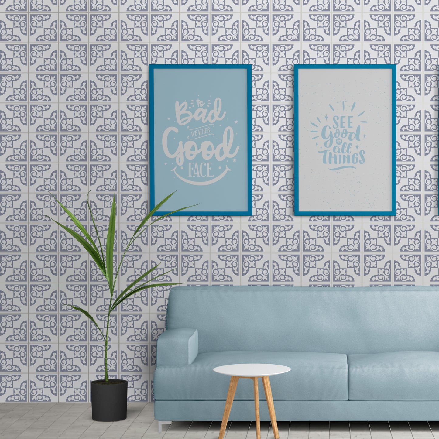 WT1578 - Osborne Monocromatic Light Grey Victorian Wall Tile Sticker Set - 15 x 15 cm (6 x 6 in) - 24 pcs