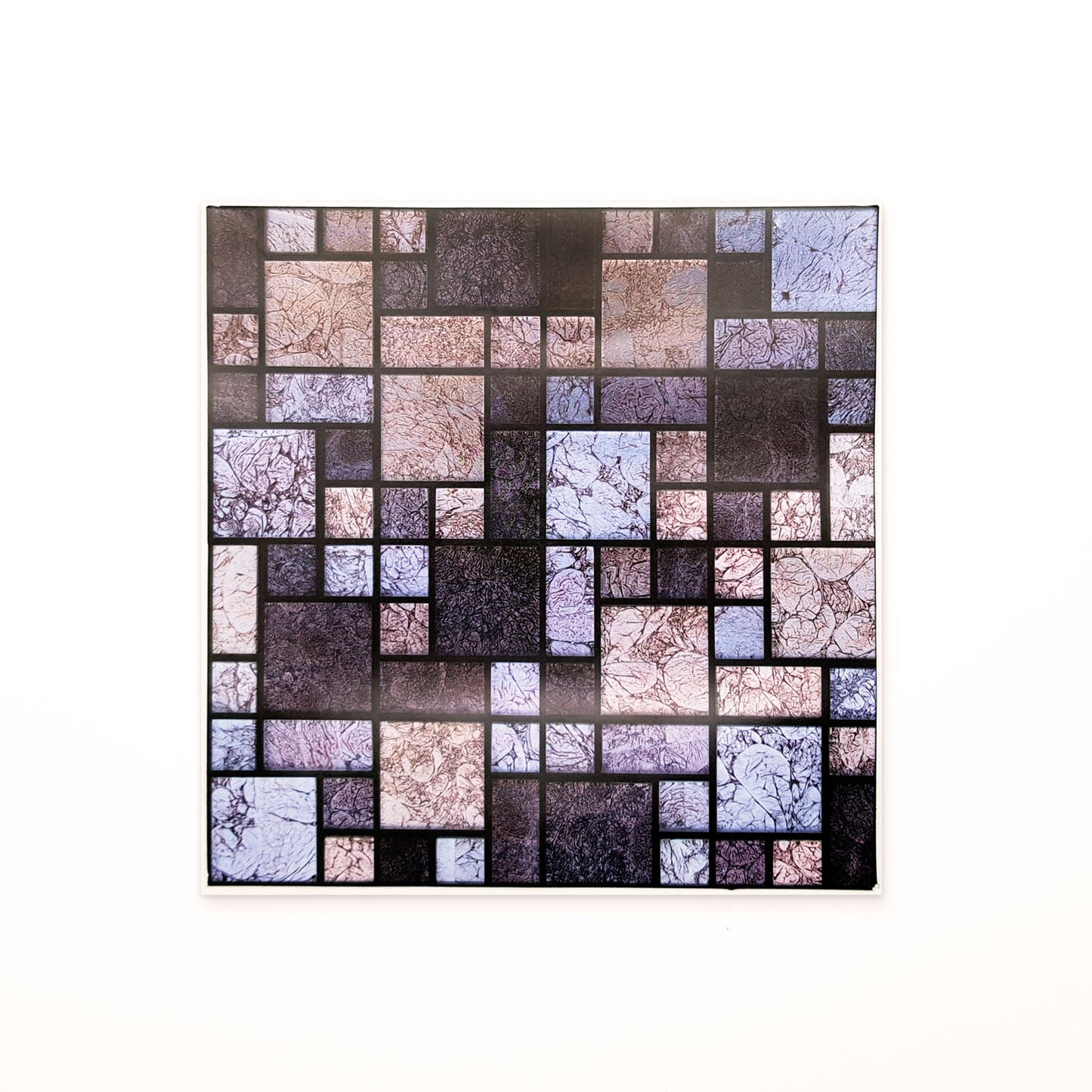 WT1588 - Brown and Beige Stone Mosaic Wall Tile Sticker Set - 15 x 15 cm (6 x 6 in) - 24 pcs