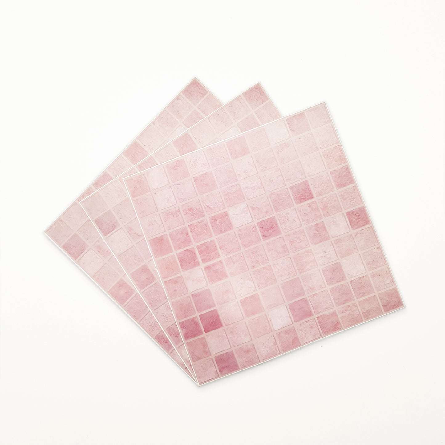 WT1590 - Vintage Pink Marble Mosaic Wall Tile Sticker Set - 15 x 15 cm (6 x 6 in) - 24 pcs