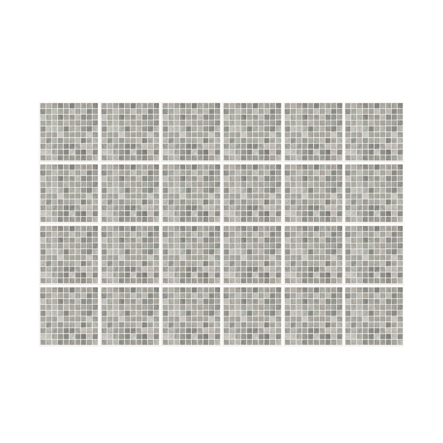 WT1591 - Natural Grey Limestone Mosaic Wall Tile Sticker Set - 15 x 15 cm (6 x 6 in) - 24 pcs