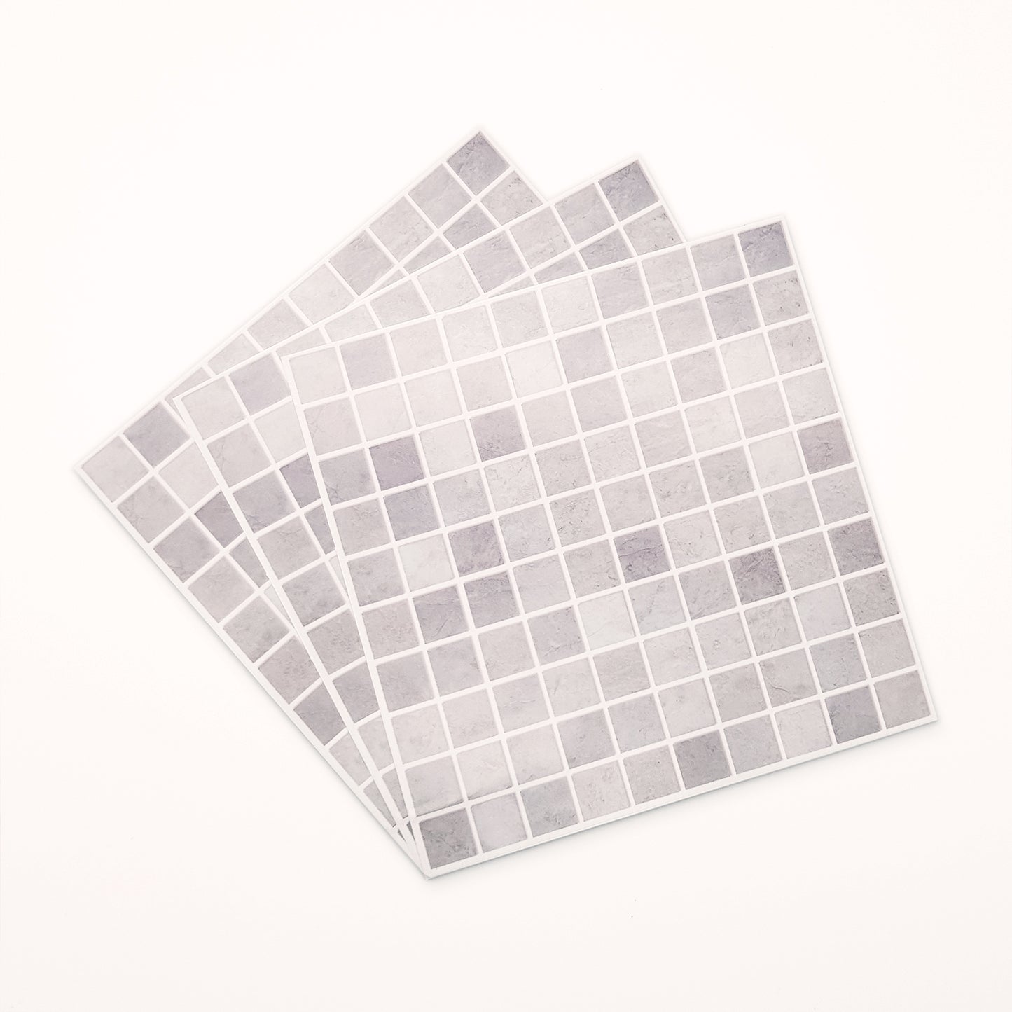 WT1591 - Natural Grey Limestone Mosaic Wall Tile Sticker Set - 15 x 15 cm (6 x 6 in) - 24 pcs