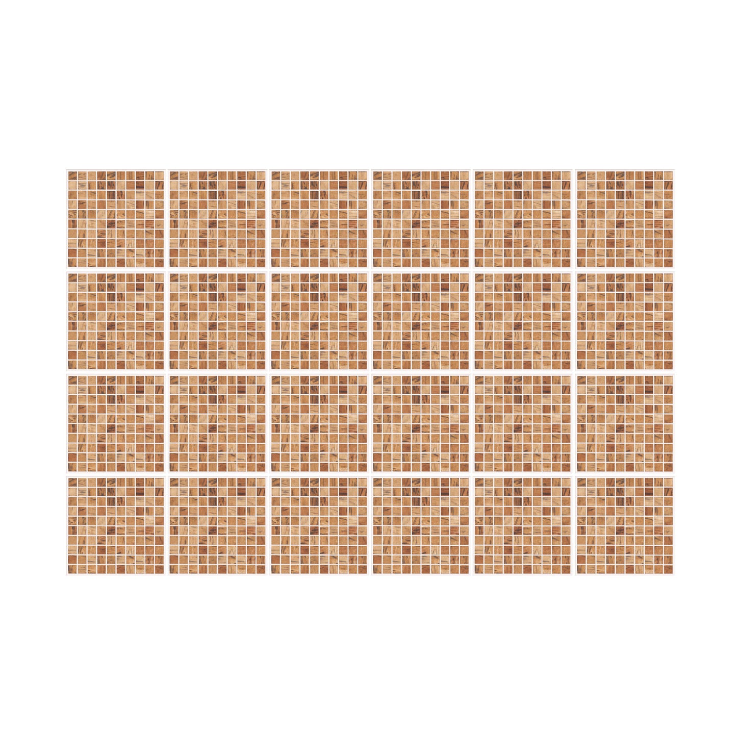 WT1592 - Triana Marble Brown and Cream Mosaic Wall Tile Sticker Set - 15 x 15 cm (6 x 6 in) - 24 pcs