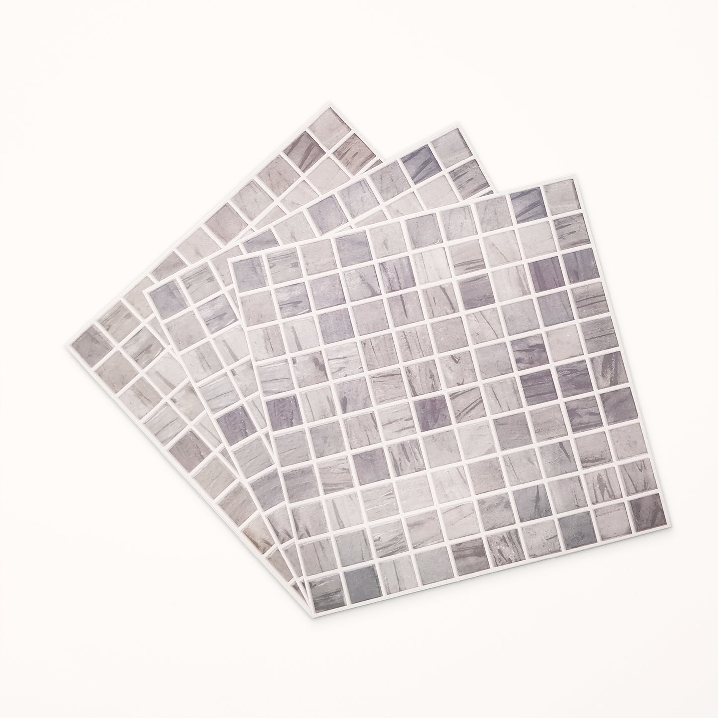 WT1593 - Picasso Grey Marble Mosaic Wall Tile Sticker Set - 15 x 15 cm (6 x 6 in) - 24 pcs