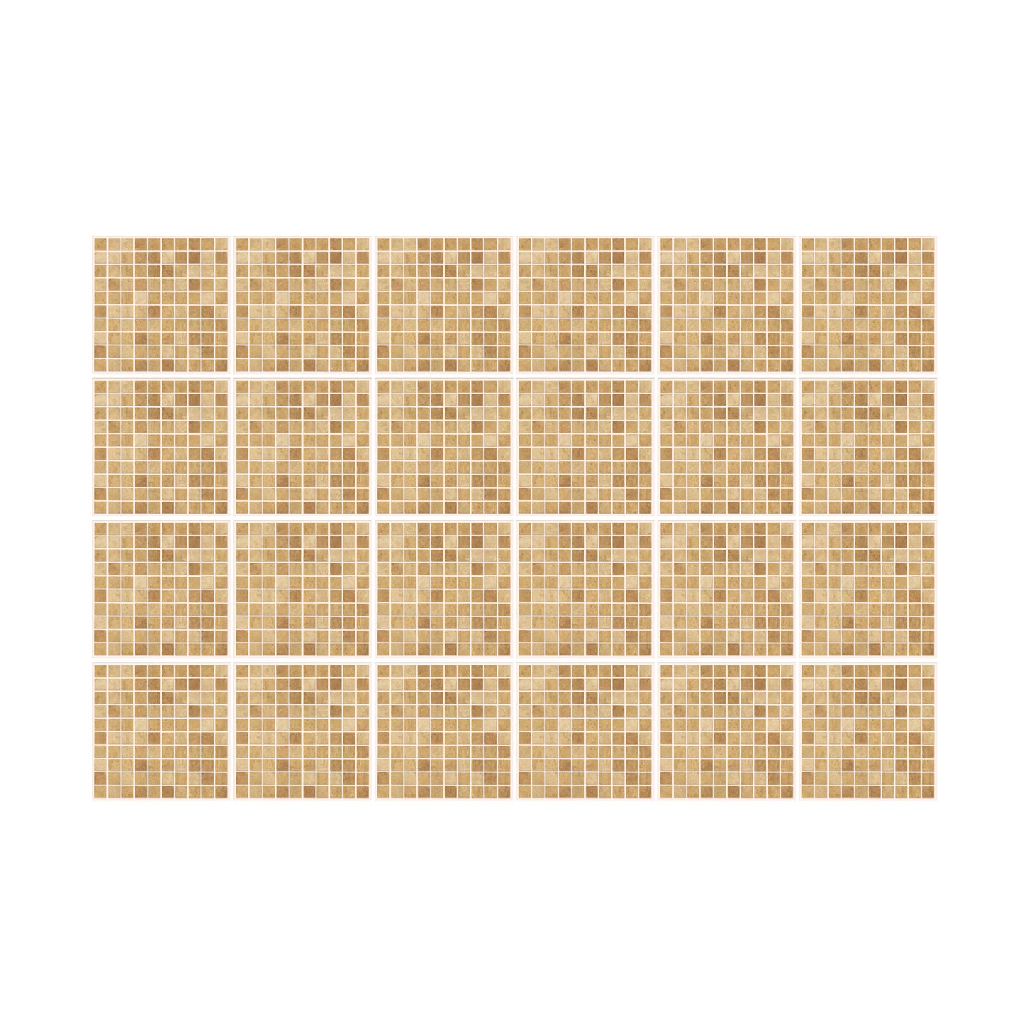 WT1595 - Boticcino Marble Mosaic Wall Tile Sticker Set - 15 x 15 cm (6 x 6 in) - 24 pcs