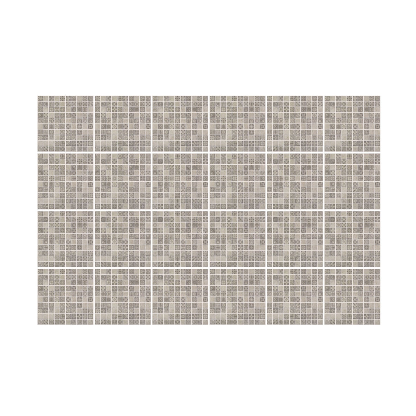WT1596 - Limestone Antique Azulejo Mosaic Wall Tile Sticker Set - 15 x 15 cm (6 x 6 in) - 24 pcs