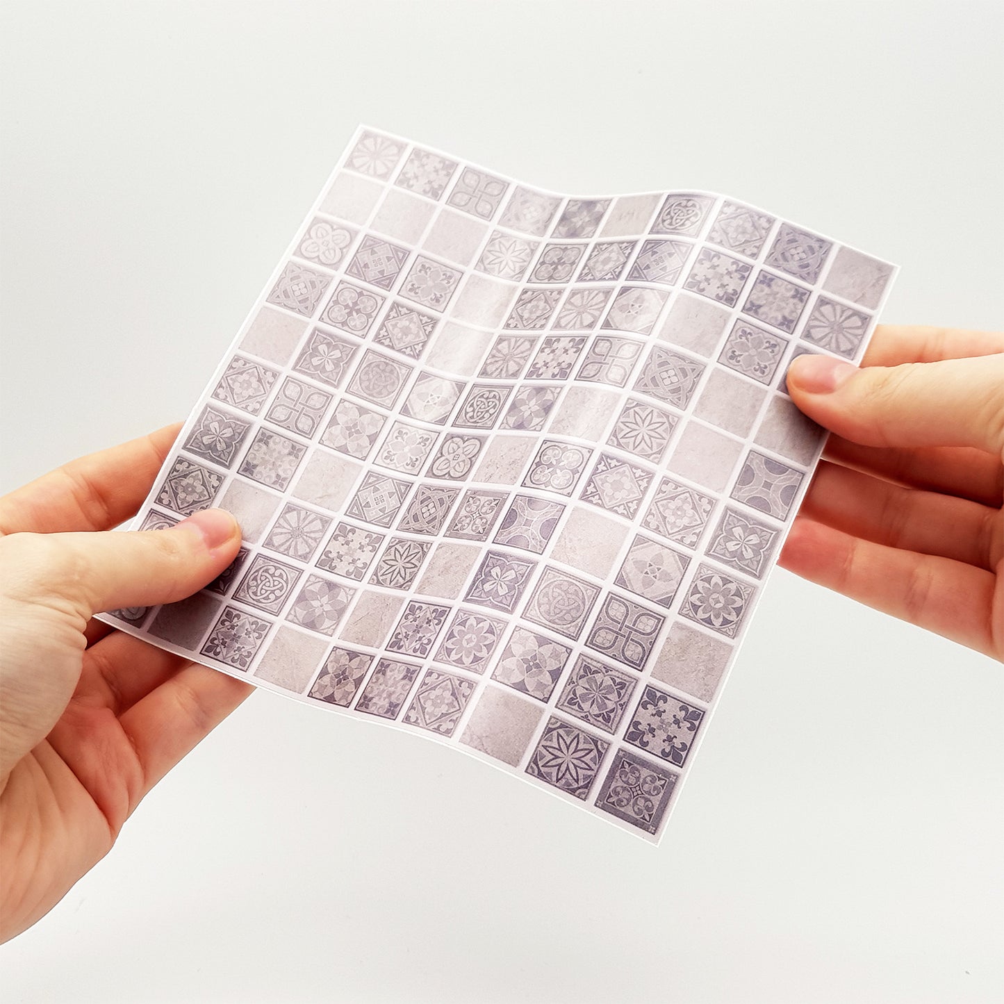 WT1596 - Limestone Antique Azulejo Mosaic Wall Tile Sticker Set - 15 x 15 cm (6 x 6 in) - 24 pcs