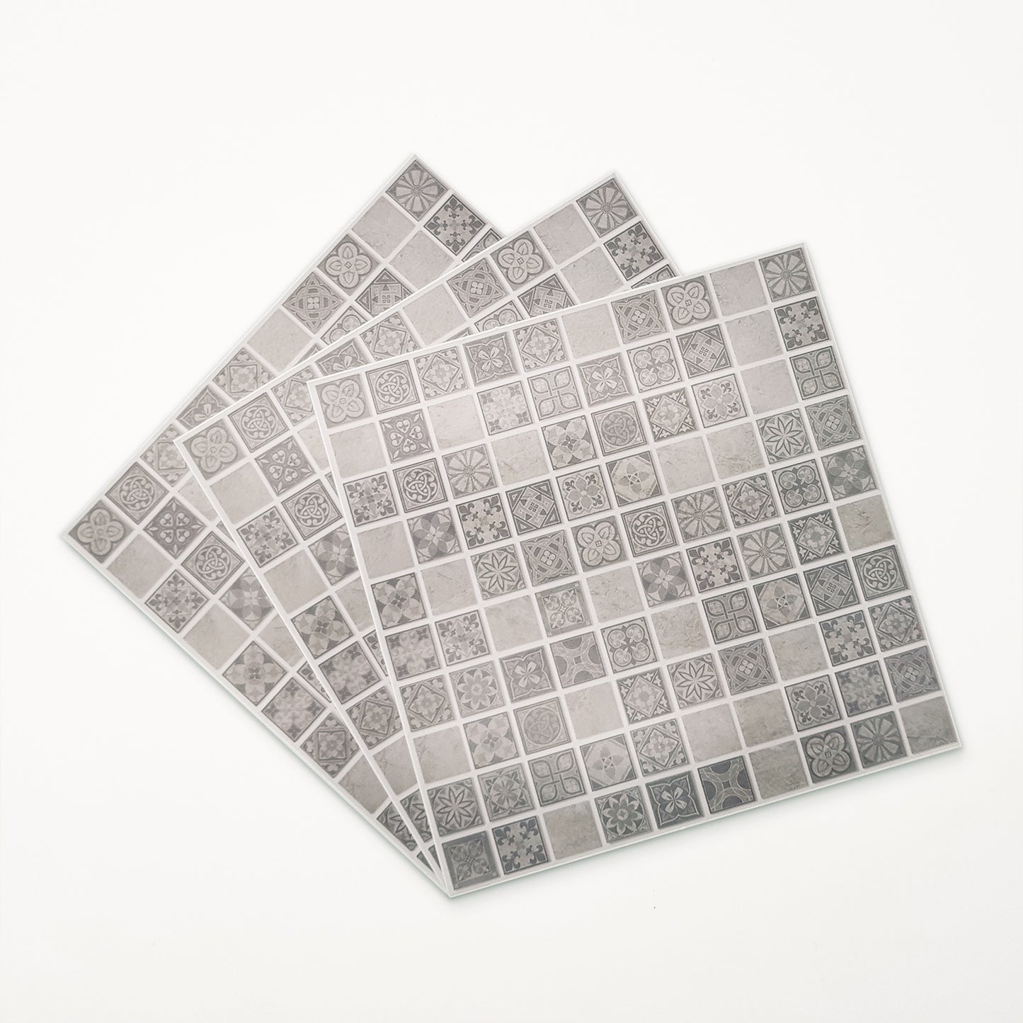 WT1596 - Limestone Antique Azulejo Mosaic Wall Tile Sticker Set - 15 x 15 cm (6 x 6 in) - 24 pcs