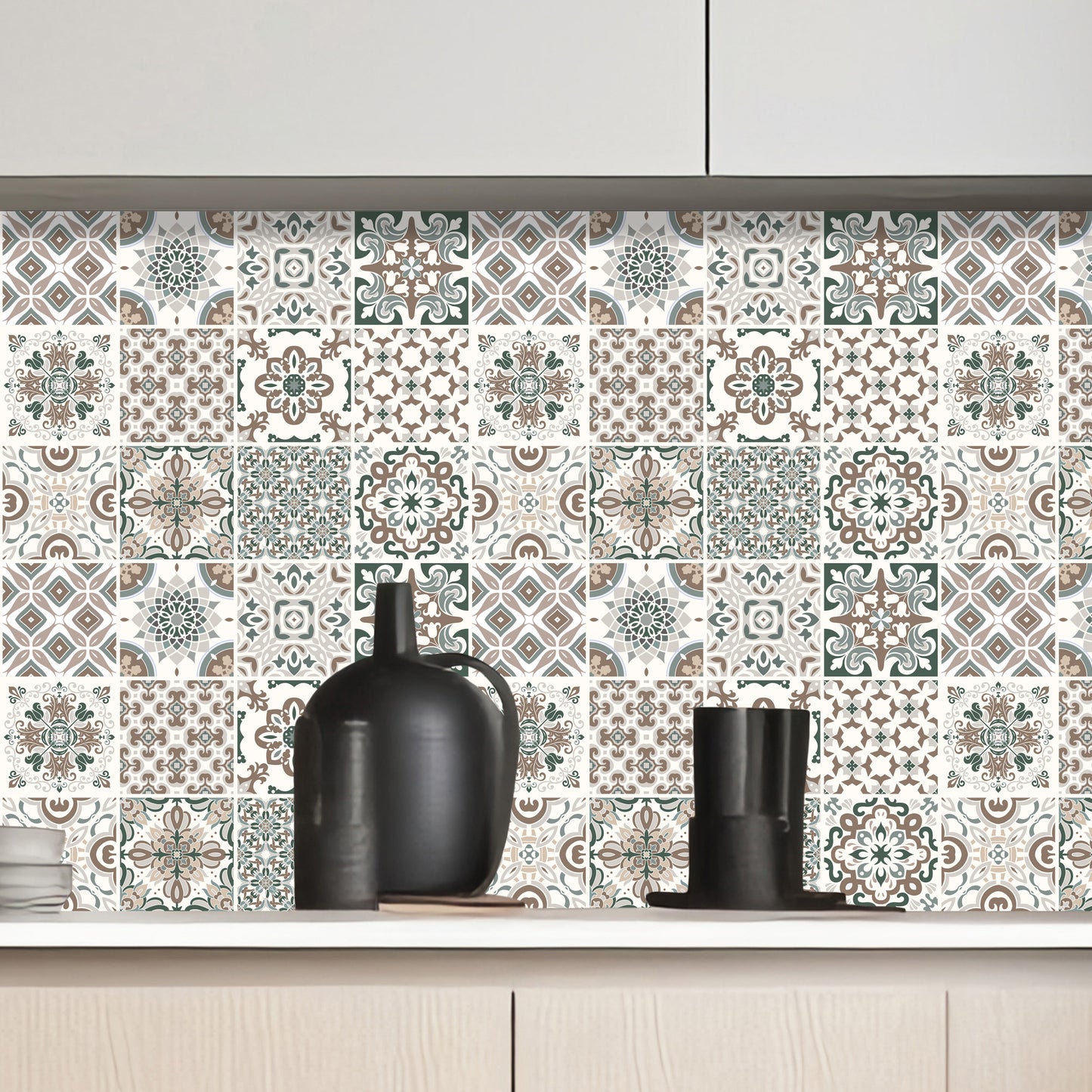 WT1598 - Vintage Victorian Wall Tile Stickers - 15 cm x 15 cm - 24 pcs