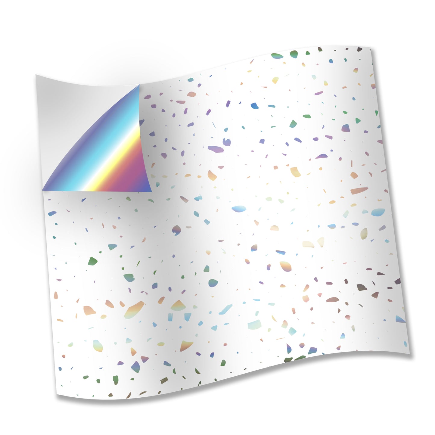 WT1604 - Terrazzo Holographic Glitter White Wall Tile Sticker Set - 15cm (6inch) - 24pcs one pack