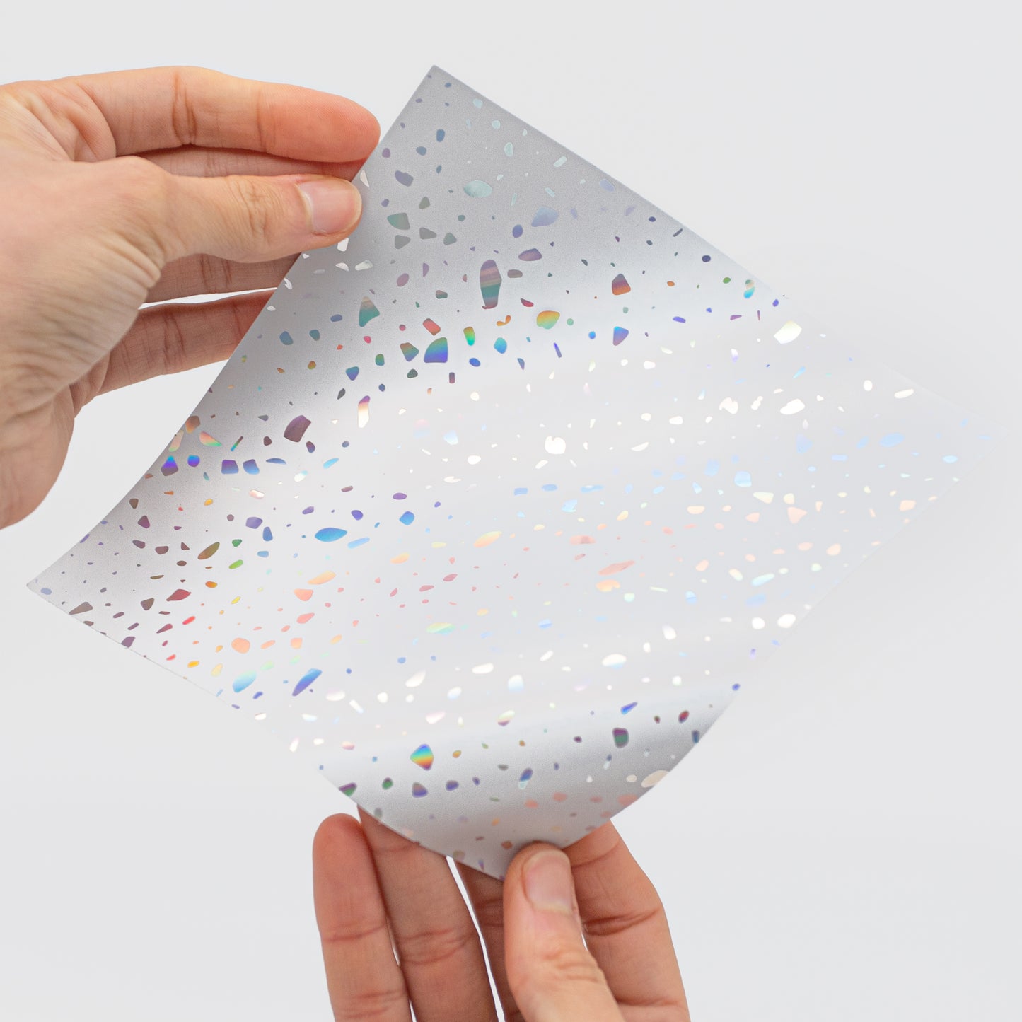 WT1604 - Terrazzo Holographic Glitter White Wall Tile Sticker Set - 15cm (6inch) - 24pcs one pack