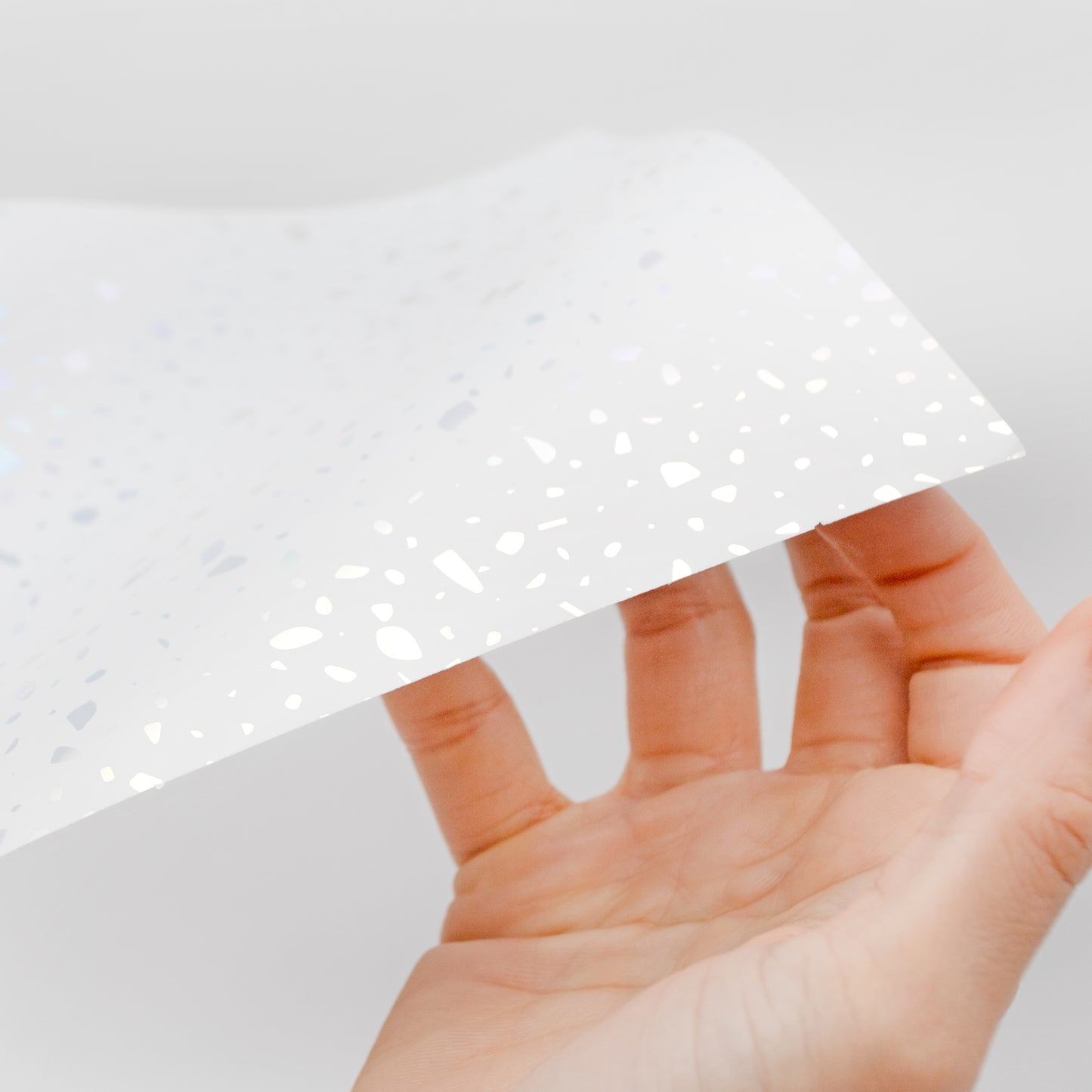 WT1604 - Terrazzo Holographic Glitter White Wall Tile Sticker Set - 15cm (6inch) - 24pcs one pack