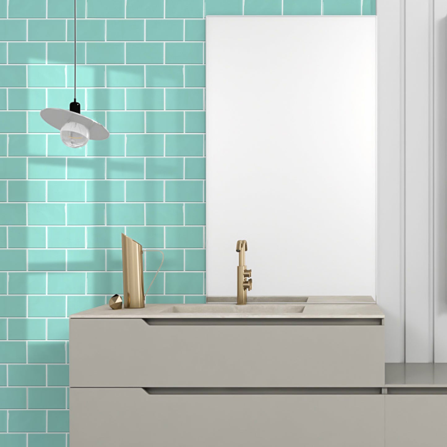 WT3D1821 - Capri Sea Metro Subway Tile 3D Tile Sticker 30.5 x 15.4cm (12 x 6 in) - 20pcs in a pack