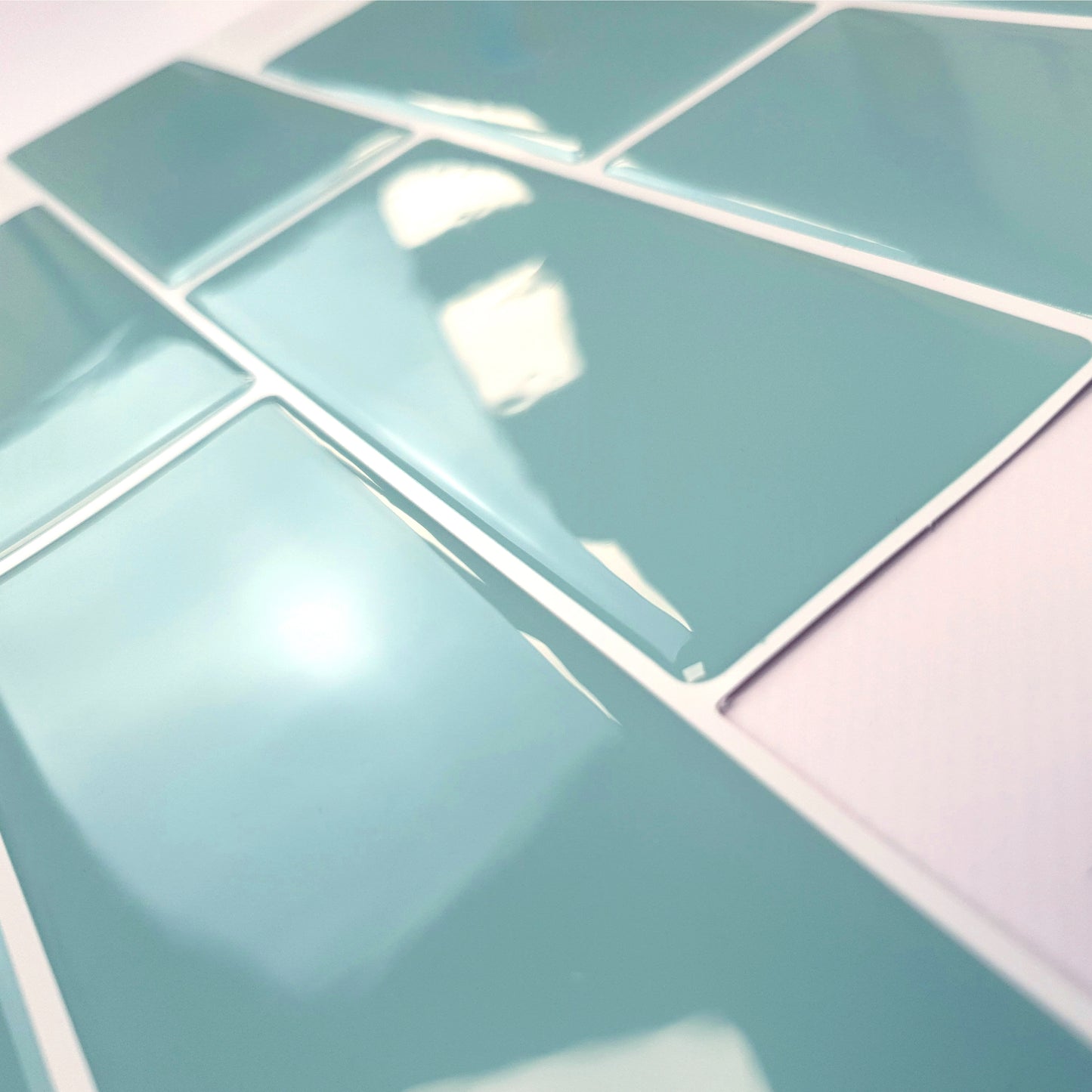 Capri Sea Glossy 3D Sticker Tile 30.5 x 15.4cm (12 x 6 in) - 12pcs in a pack