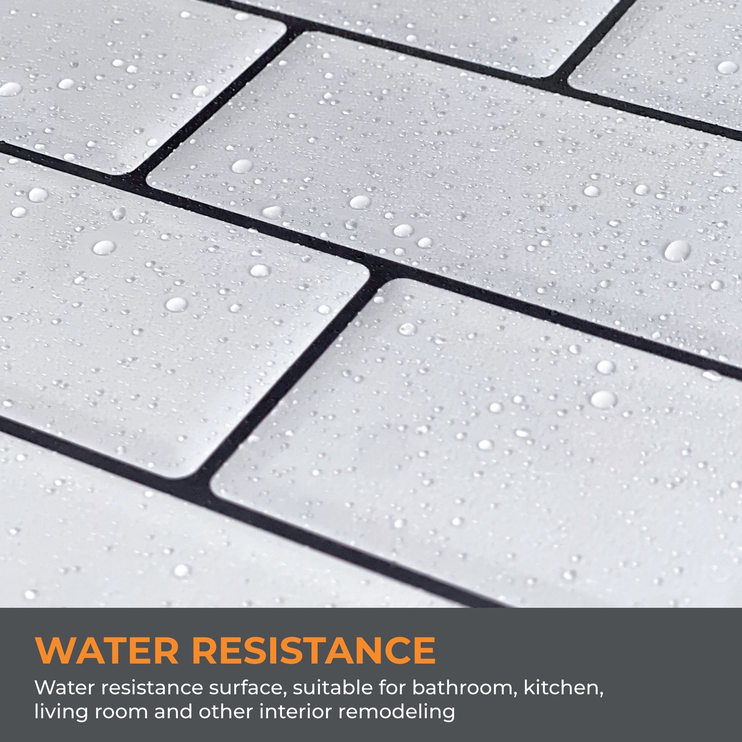White Metro Glossy 3D Sticker Tile 12 x 12 inches / 30.5 x 30.5 cm - 6pcs in a pack