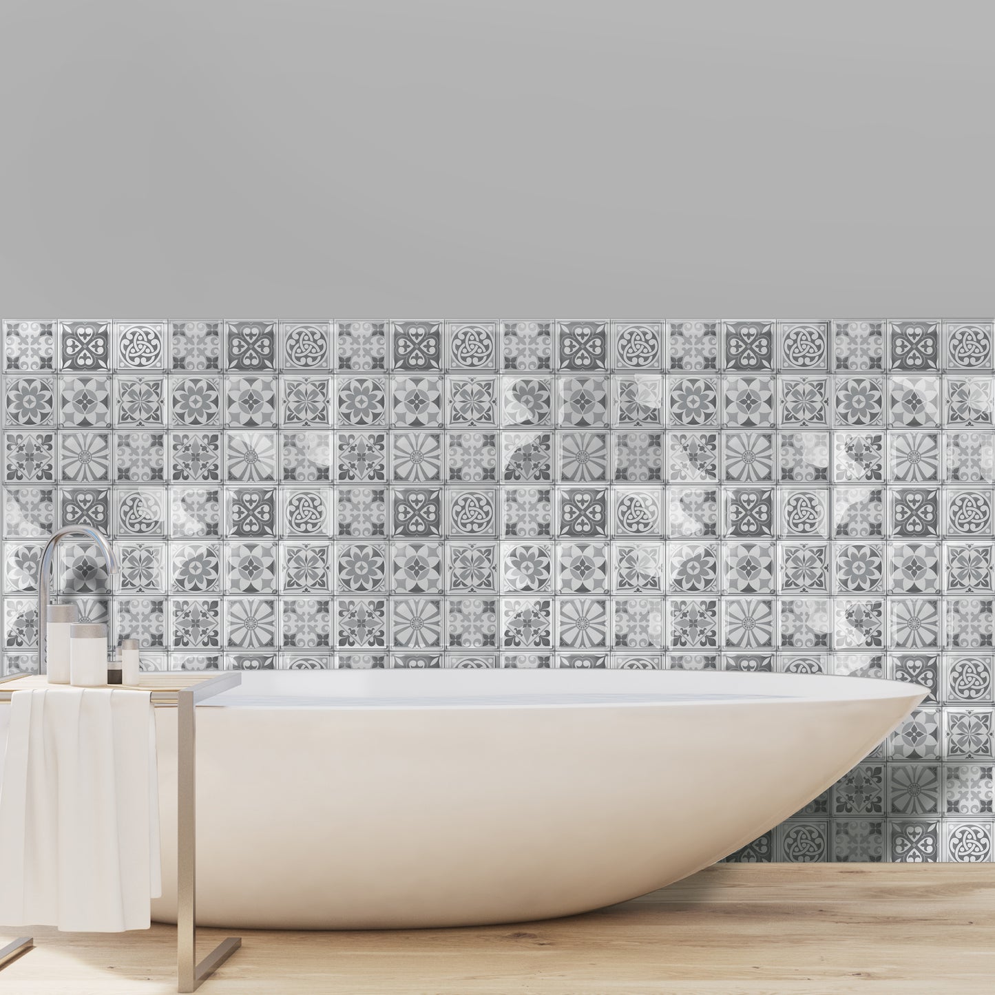 Purbeck Stone Glossy 3D Sticker Tile 15.4 cm (6 in) - 16pcs in a pack