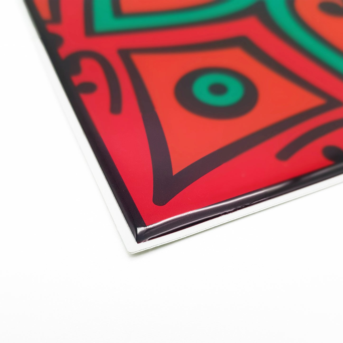 Colourful Mandala Spanish Glossy 3D Sticker Tile 15.4 cm (6 in) - 16pcs in a pack
