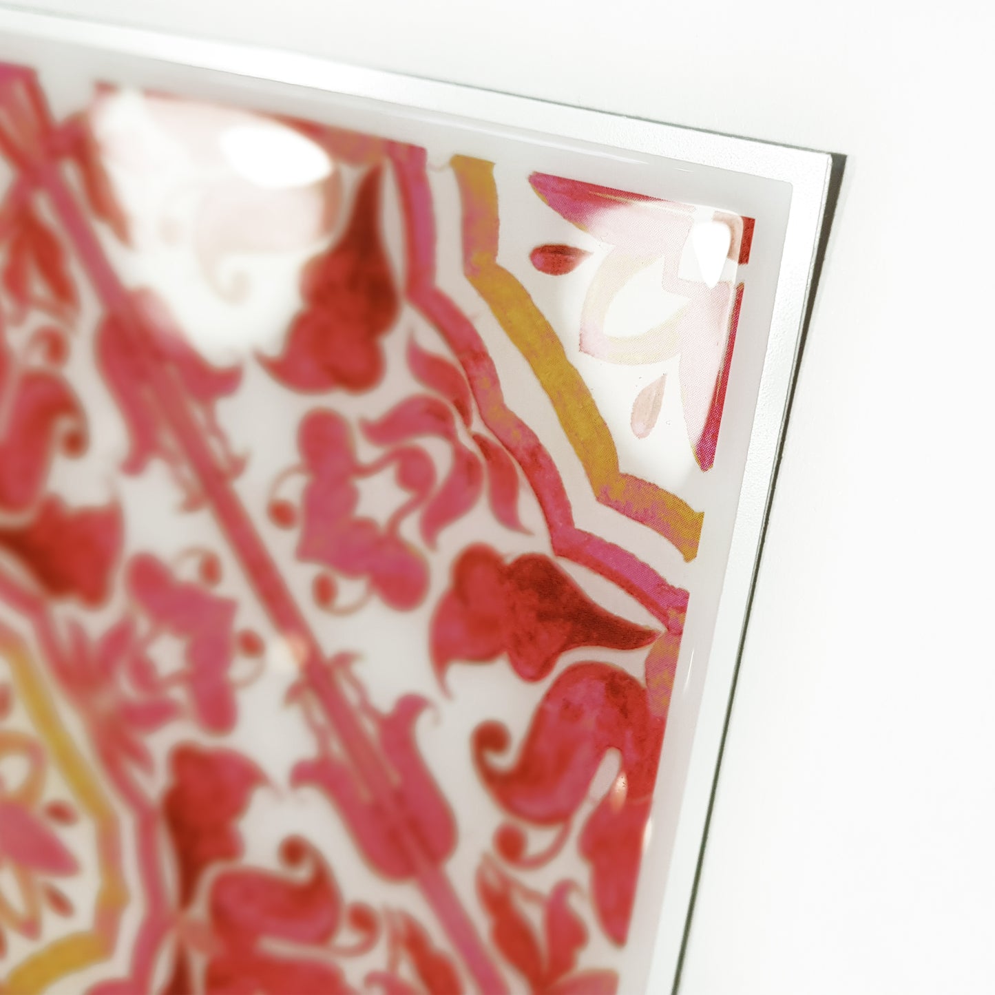 Moroccan Rose Red Mosaic Glossy 3D Sticker Tile 15.4 cm (6 in) - 16pcs in a pack