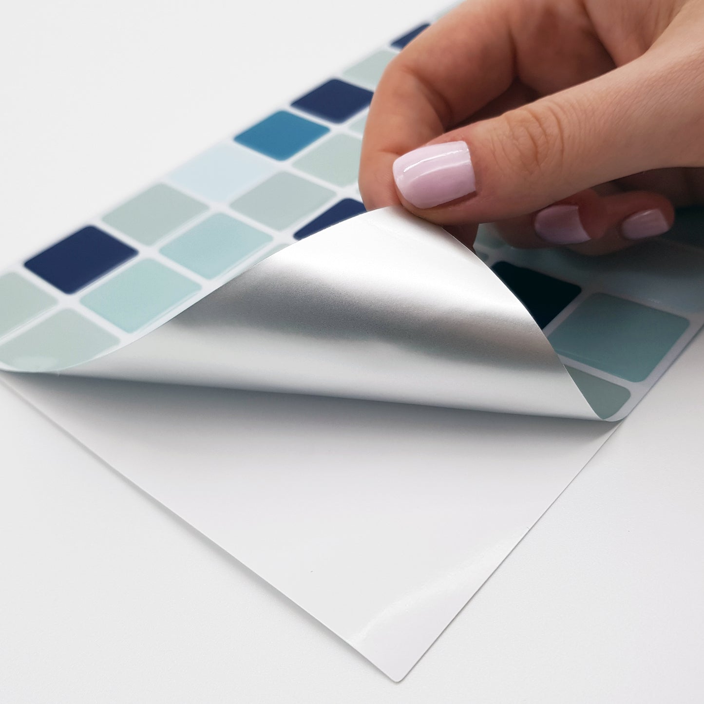 Blue Sea Mosaic Glossy 3D Sticker Tile 30.5 x 15.4cm (12 x 6 in) - 12pcs in a pack