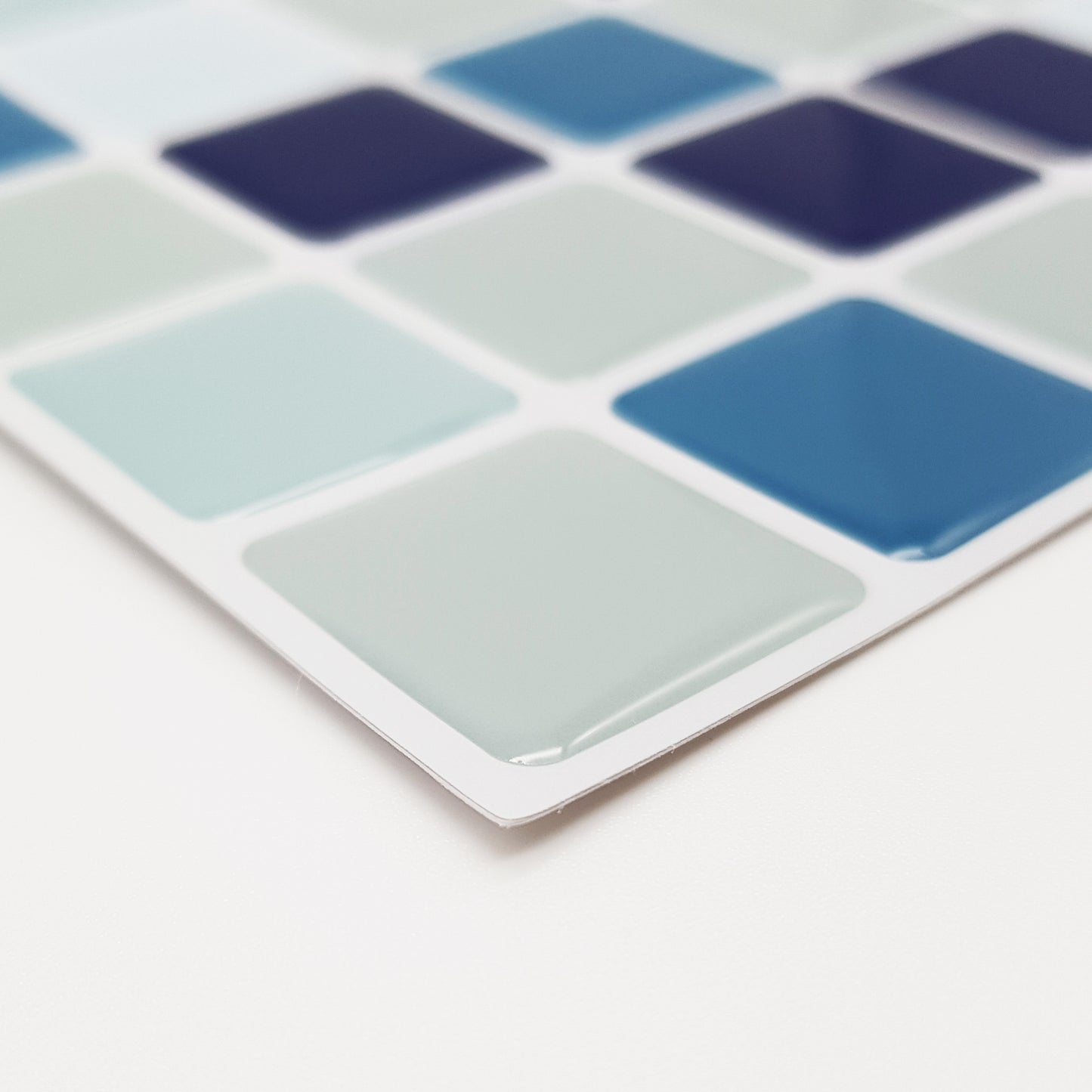 Blue Sea Mosaic Glossy 3D Sticker Tile 30.5 x 15.4cm (12 x 6 in) - 12pcs in a pack