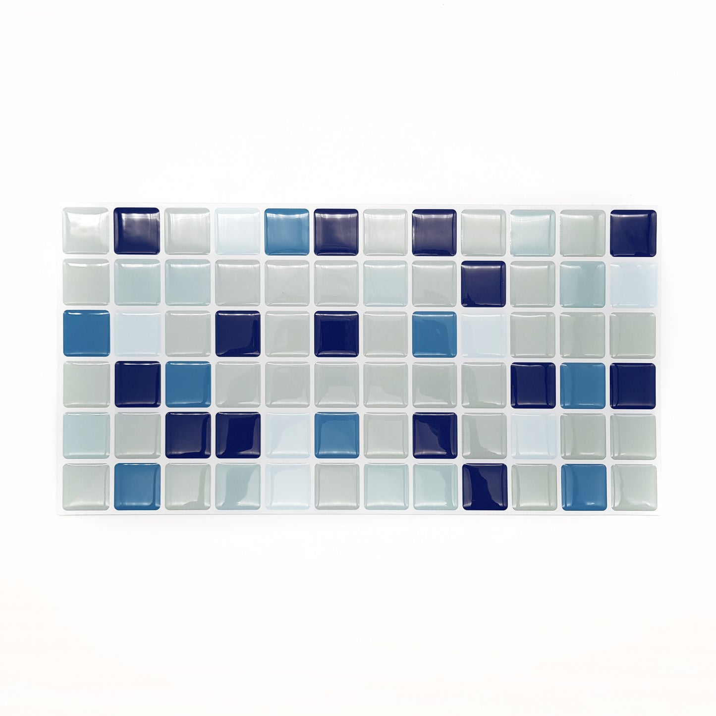 Blue Sea Mosaic Glossy 3D Sticker Tile 30.5 x 15.4cm (12 x 6 in) - 12pcs in a pack