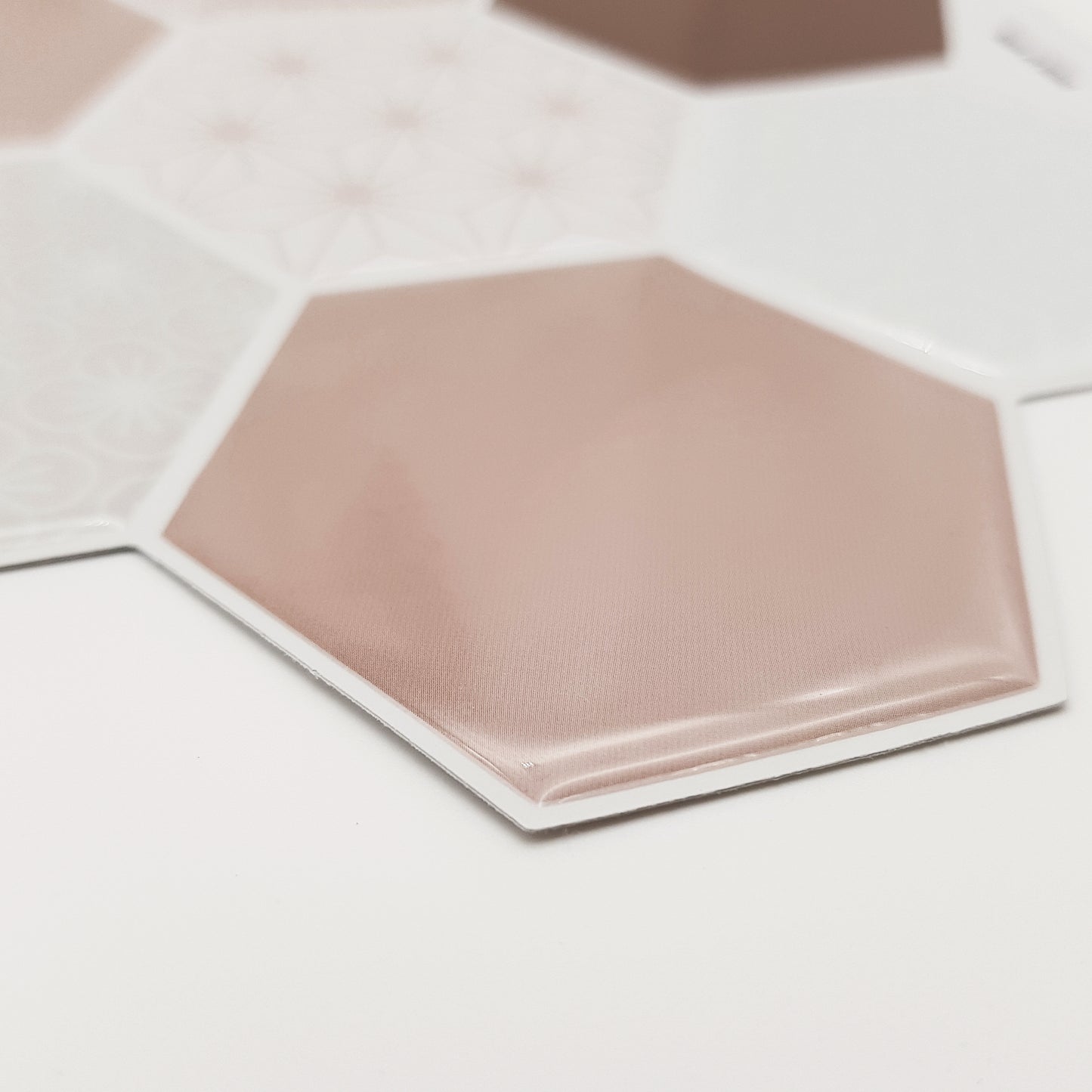 Honey Hexa Brown Glossy 3D Tile Stickers 30.5 x 15.4cm (12 x 6 in) - 12 pcs in a pack