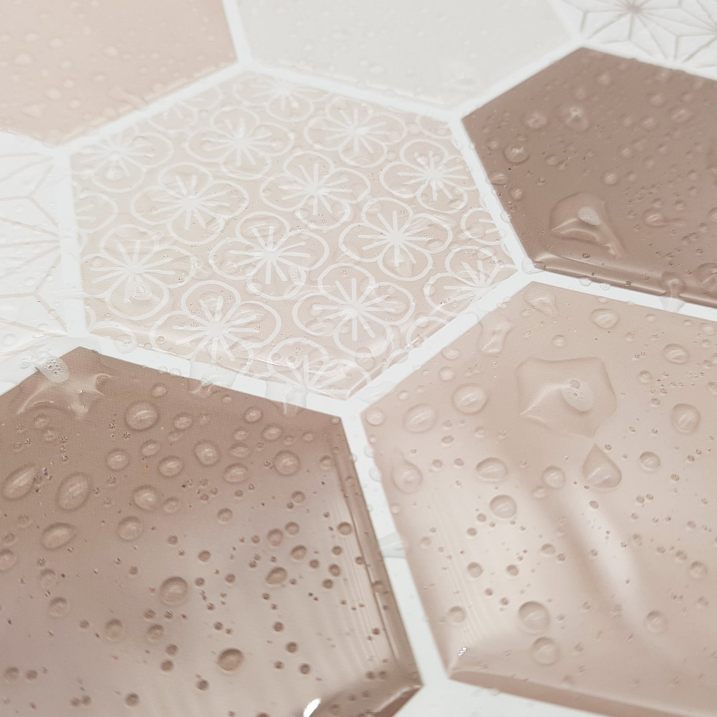 Honey Hexa Brown Glossy 3D Tile Stickers 30.5 x 15.4cm (12 x 6 in) - 12 pcs in a pack