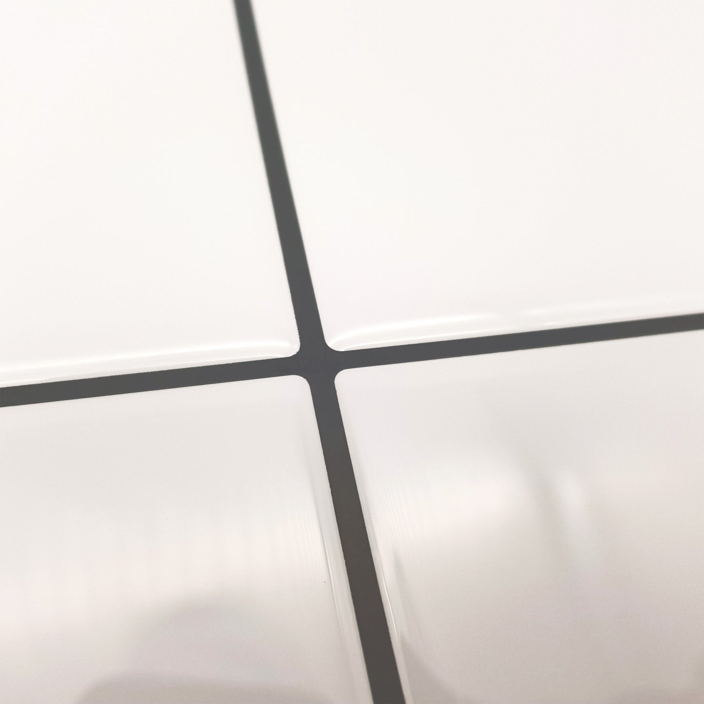 Insta Kitchen Original Brilliant White Glossy 3D Tile Stickers 30.5 x 15.4cm (12 x 6 in) - 12 pcs in a pack