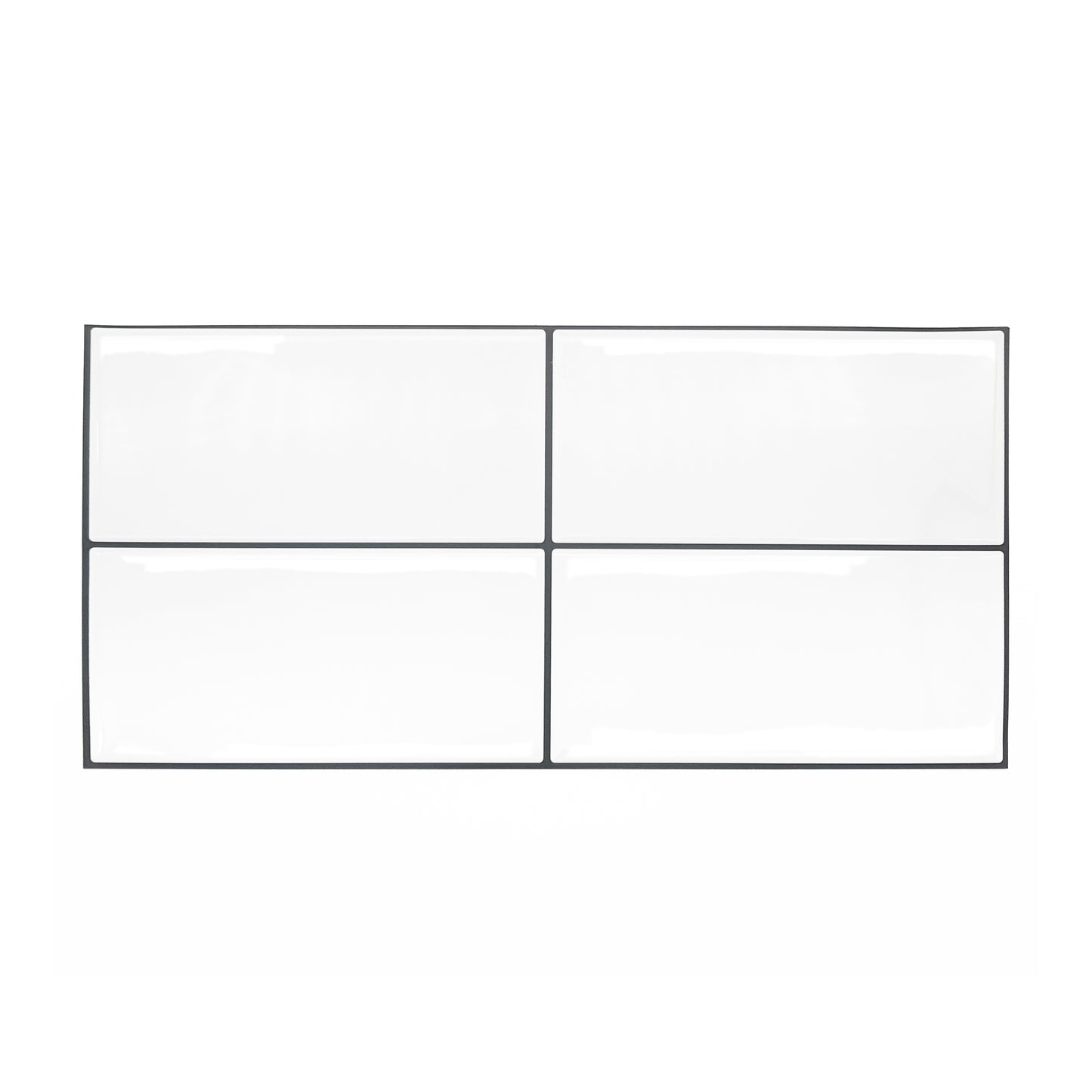 Insta Kitchen Original Brilliant White Glossy 3D Tile Stickers 30.5 x 15.4cm (12 x 6 in) - 12 pcs in a pack