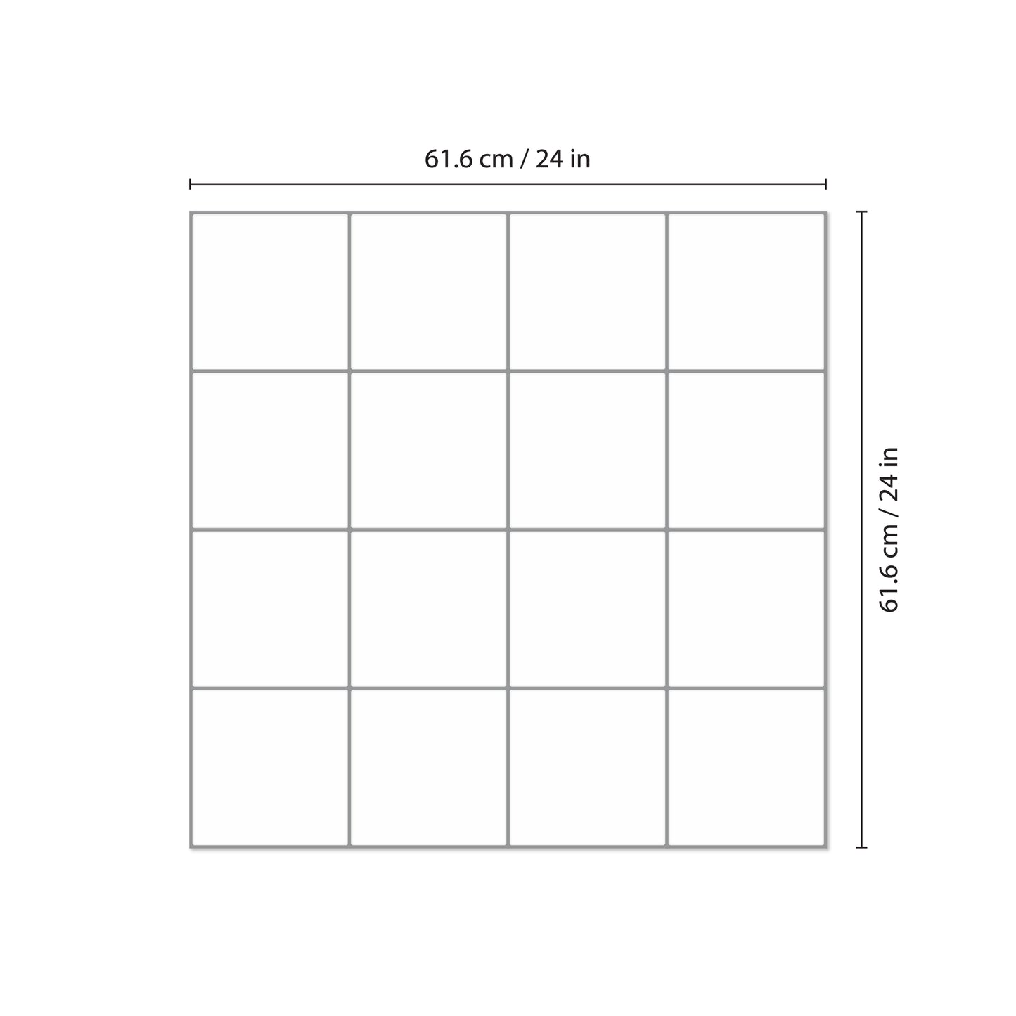 Spanish Retro White Square Glossy 3D Tile Stickers 15.4 cm (6 in) - 16pcs in a pack