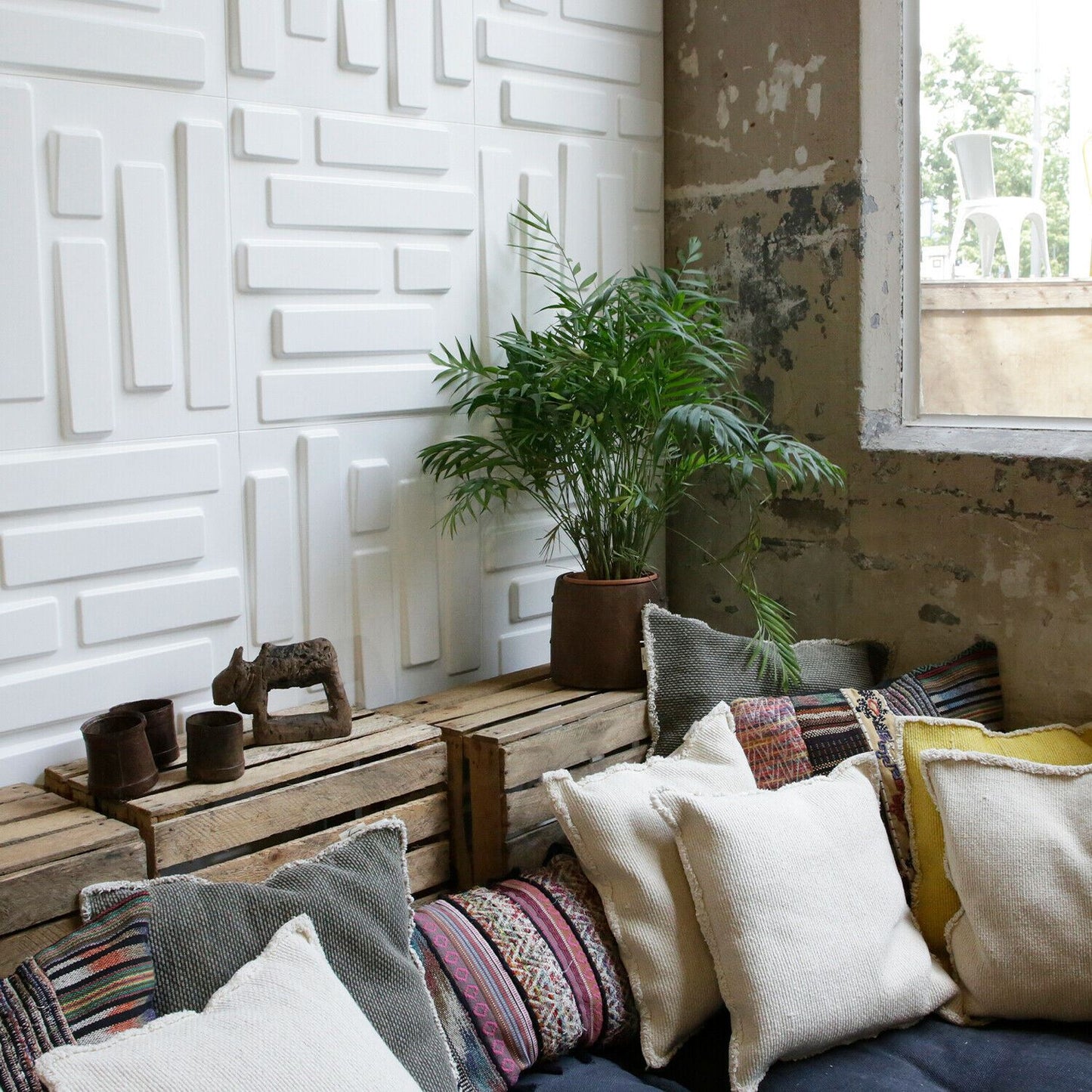 W3DP0002 - GA-WA02 Bricks Eco Friendly 3D Wall Panels Decorative Tiles - 50x50 cm - 12 Boards (for 3 sqm2)