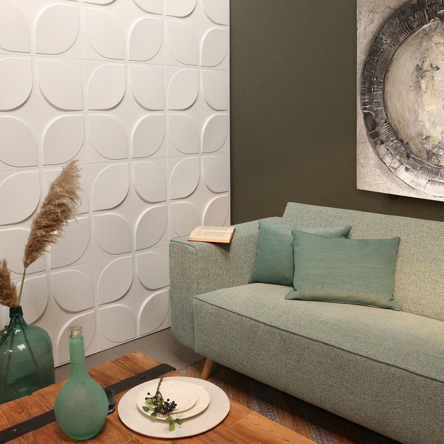 W3DP0006 - GA-WA06 Sweeps Eco Friendly 3D Wall Panels Decorative Tiles - 50x50 cm - 12 Boards (for 3 sqm2)