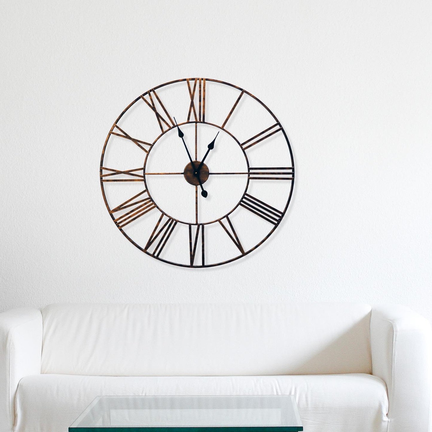 WC2148 - Classic Rustic Copper Vintage Roman Wall Clock - 73 cm / 28.7 in