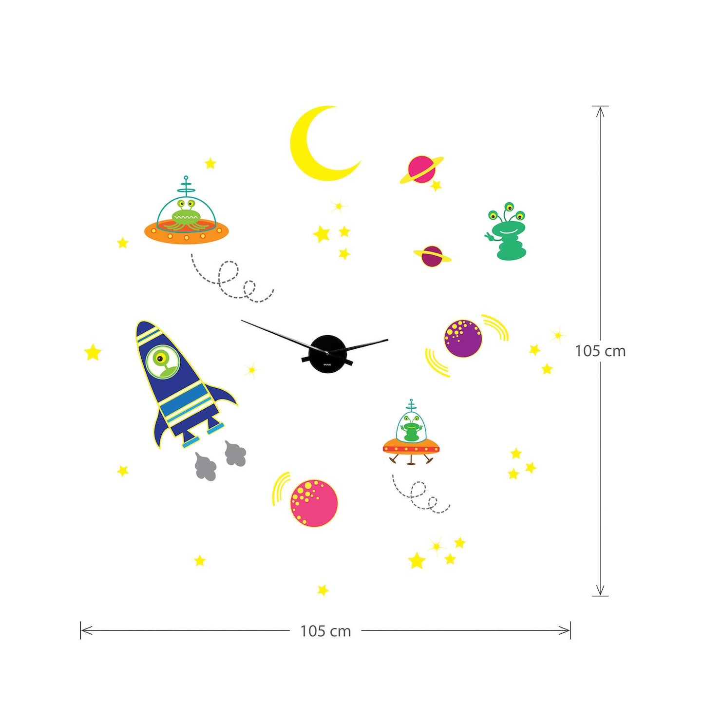 WC2106 - COM - WS3025 + WC2050 - Galaxy Glow Wall Clock