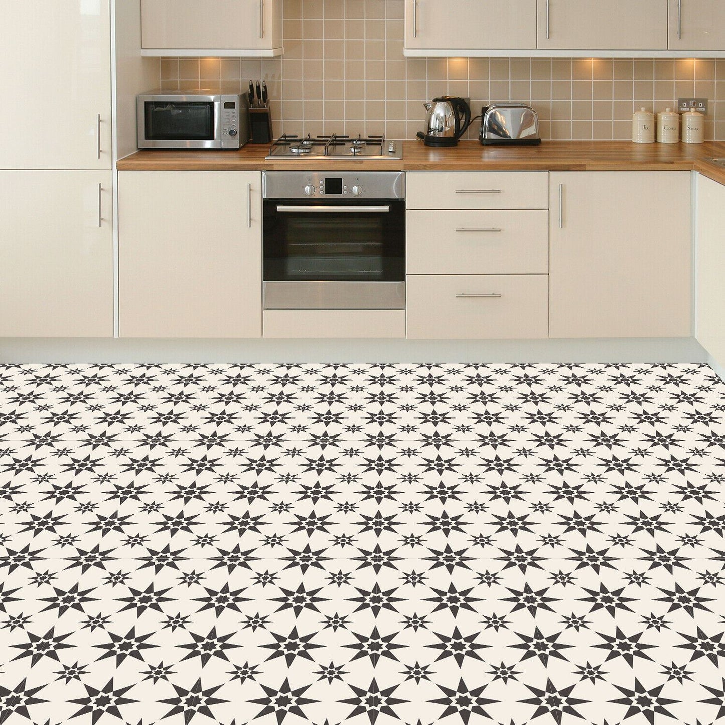 WFS6022 - Alabaster and Pebble Granada Heritage Tiles Floor Stickers 120cm x 60 cm