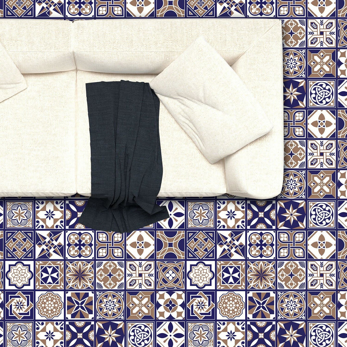 WFS6007 - Royal Tiles Floor Sticker 120cm x 60 cm