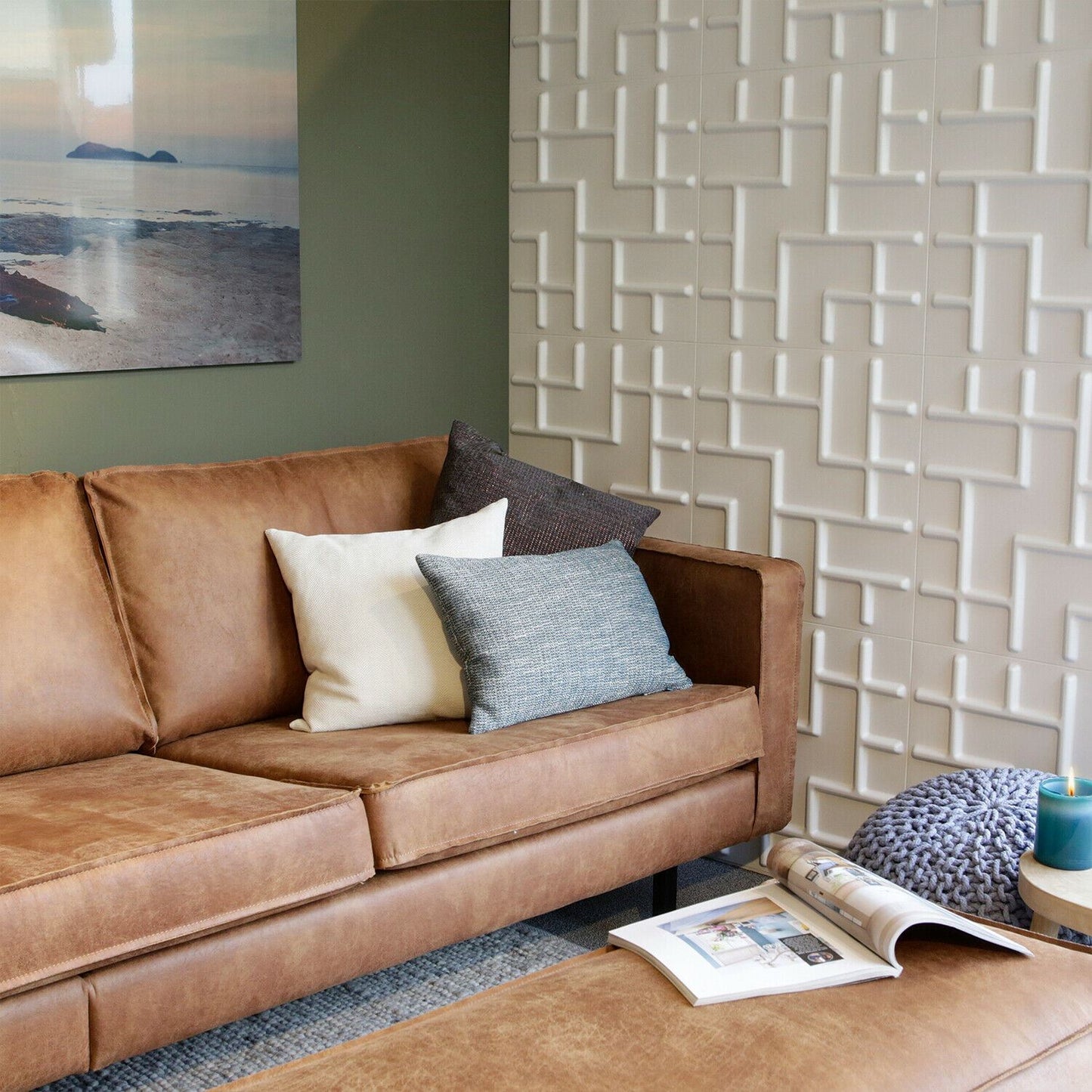 W3DP0012 - GA-WA16 Tetris Eco Friendly 3D Wall Panels Decorative Tiles - 50x50 cm - 12 Boards (for 3 sqm2)