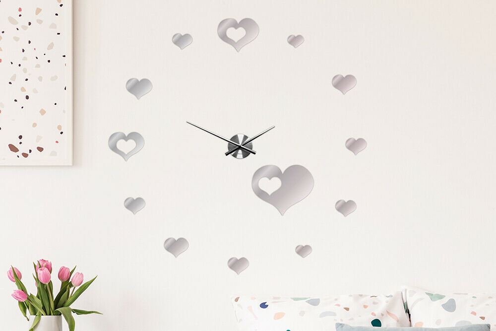 WC2114 - COM - WSM2034 + WC2051 - Hearts Mirror Wall Clock