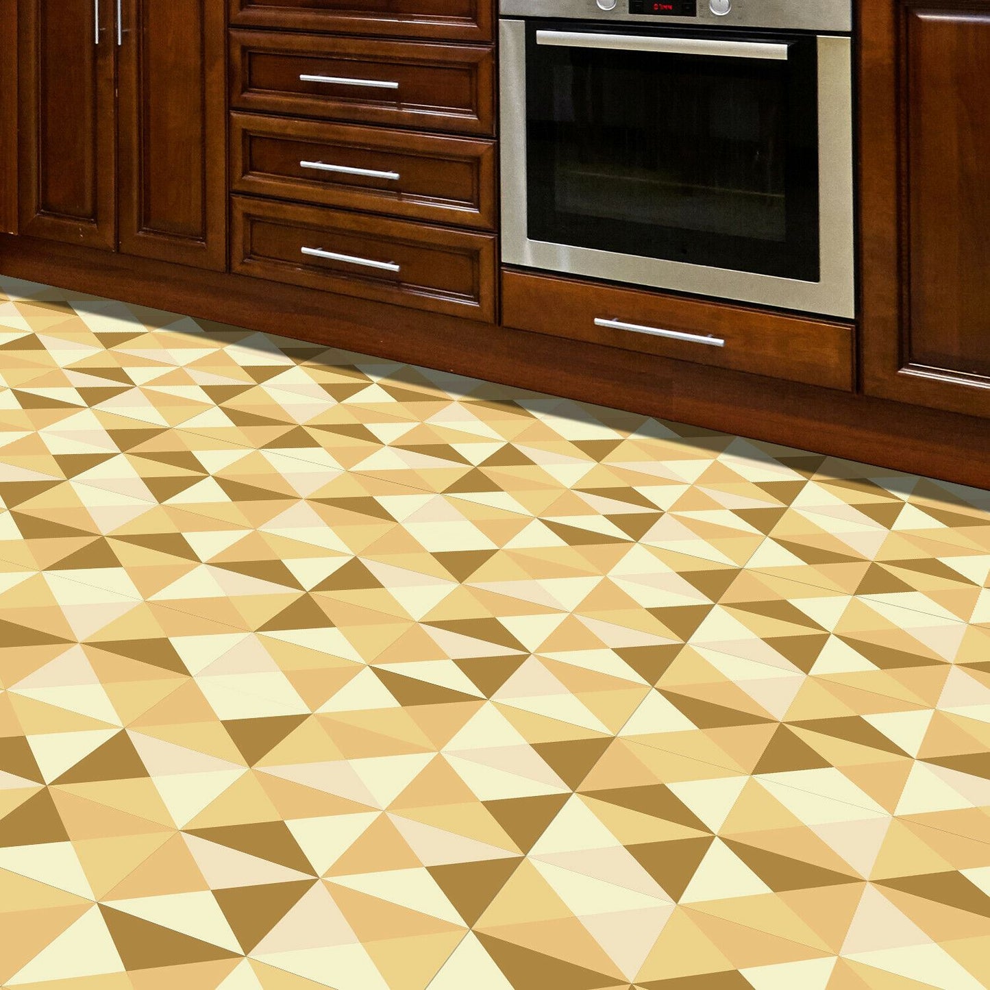 WFS6026 - Abstract Geometric Pattern Champagne Color Palette Floor Stickers 120cm x 60 cm