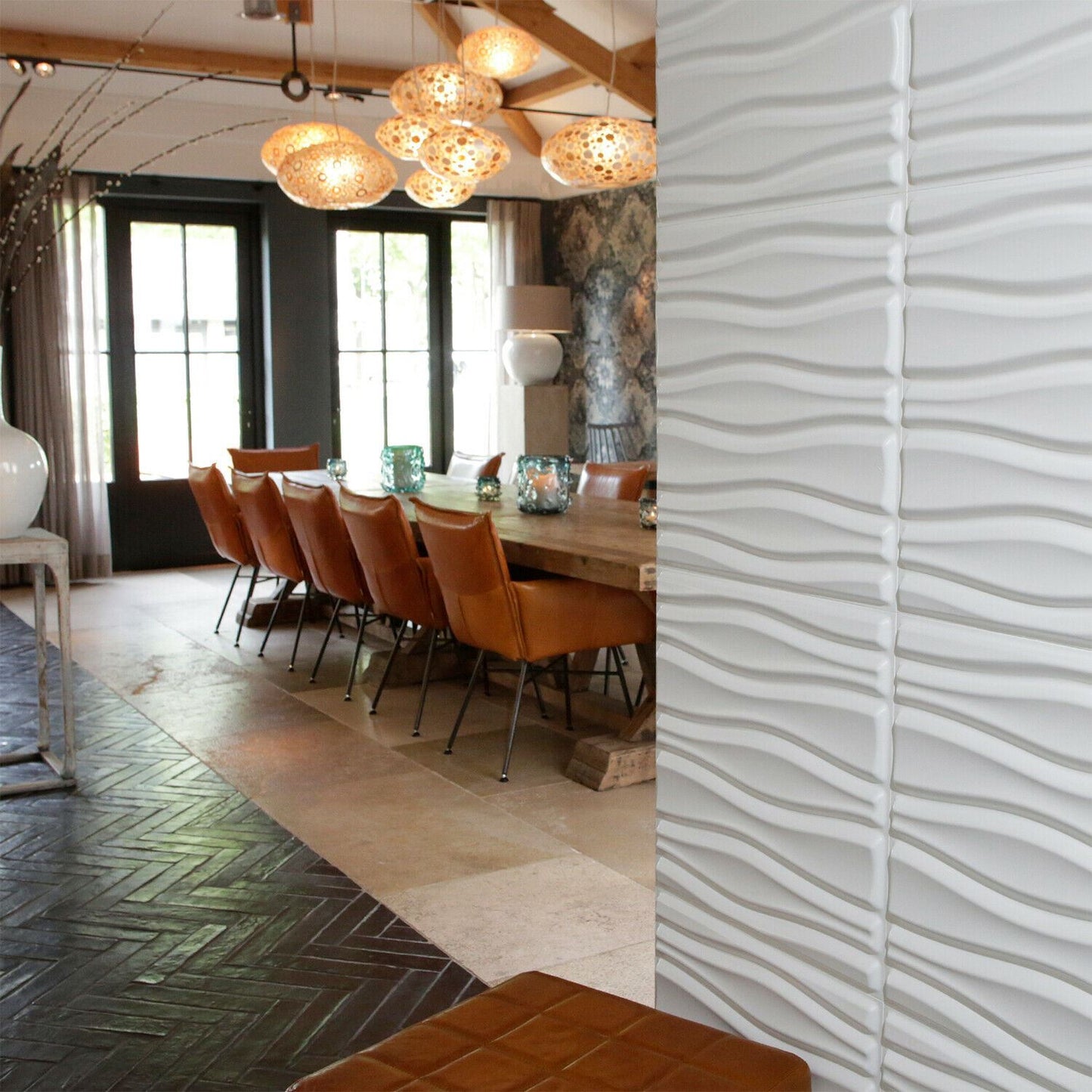 W3DP0011 - GA-WA14 Flows Eco Friendly 3D Wall Panels Decorative Tiles - 50x50 cm - 12 Boards (for 3 sqm2)
